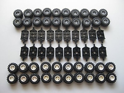 Foto 1 | Set LEGO de Ruedas Neumáticos y Ejes En Blanco Y Negro para City - Venta Internacional
