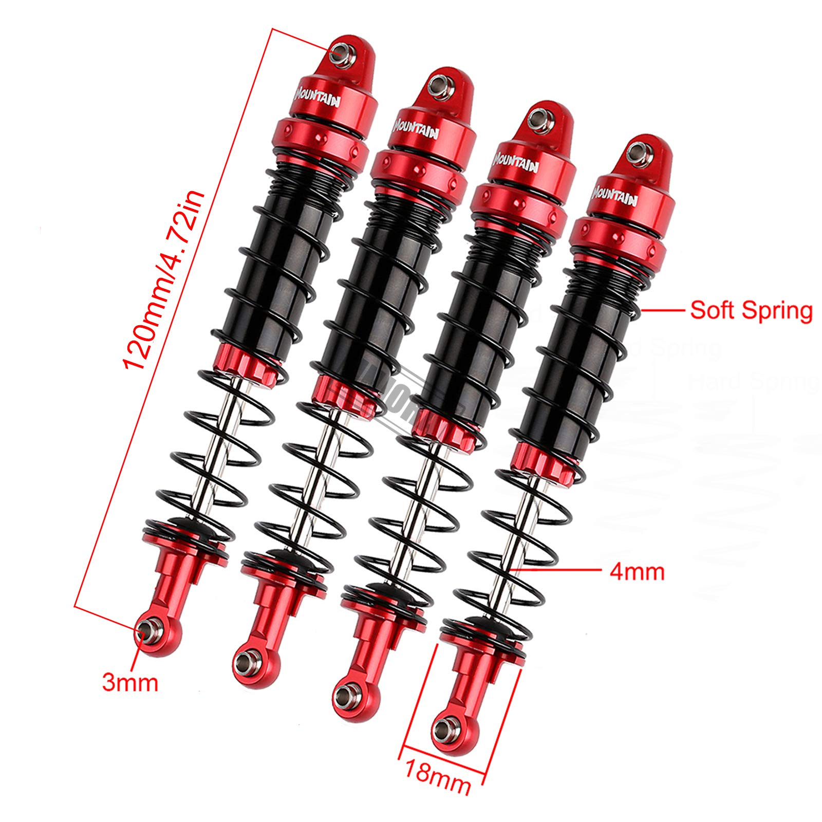 Foto 6 pulgar | Set de Amortiguadores Rc Injora Para 1/10 Rc Crawler 120 Mm - Venta Internacional