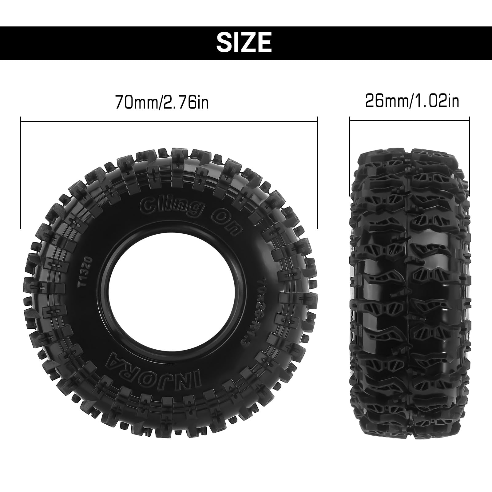 Foto 5 | Neumáticos Injora S5 Adhesivos De 70 Mm X 26 Mm Para Scx24 - Venta Internacional