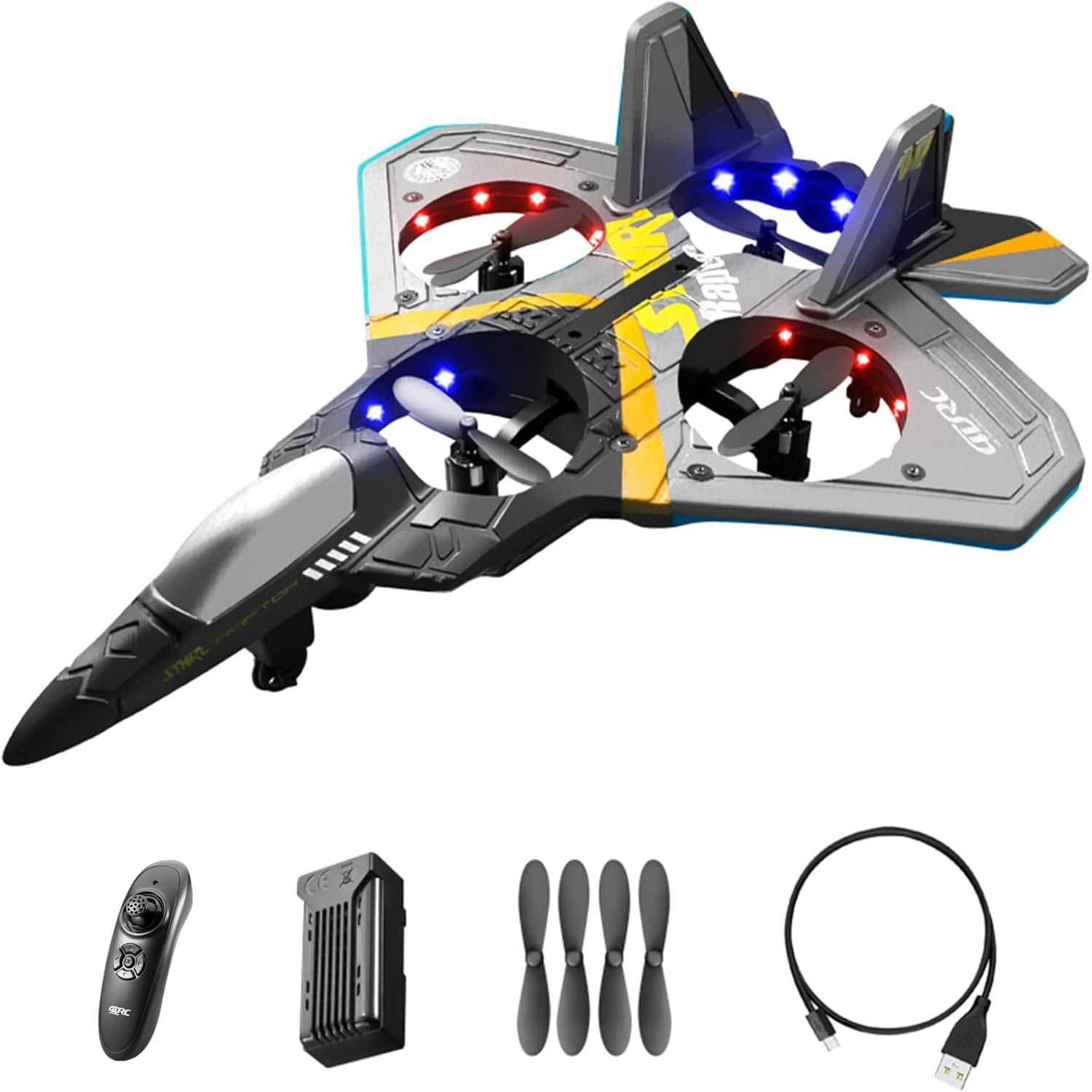 Foto 2 pulgar | Avión RC con Detección de Gravedad y Control Remoto con Led - Venta Internacional