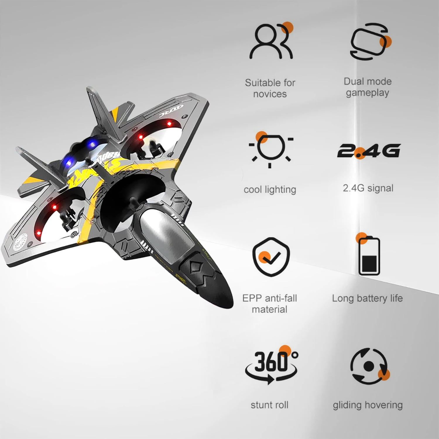 Foto 4 pulgar | Avión RC con Detección de Gravedad y Control Remoto con Led - Venta Internacional