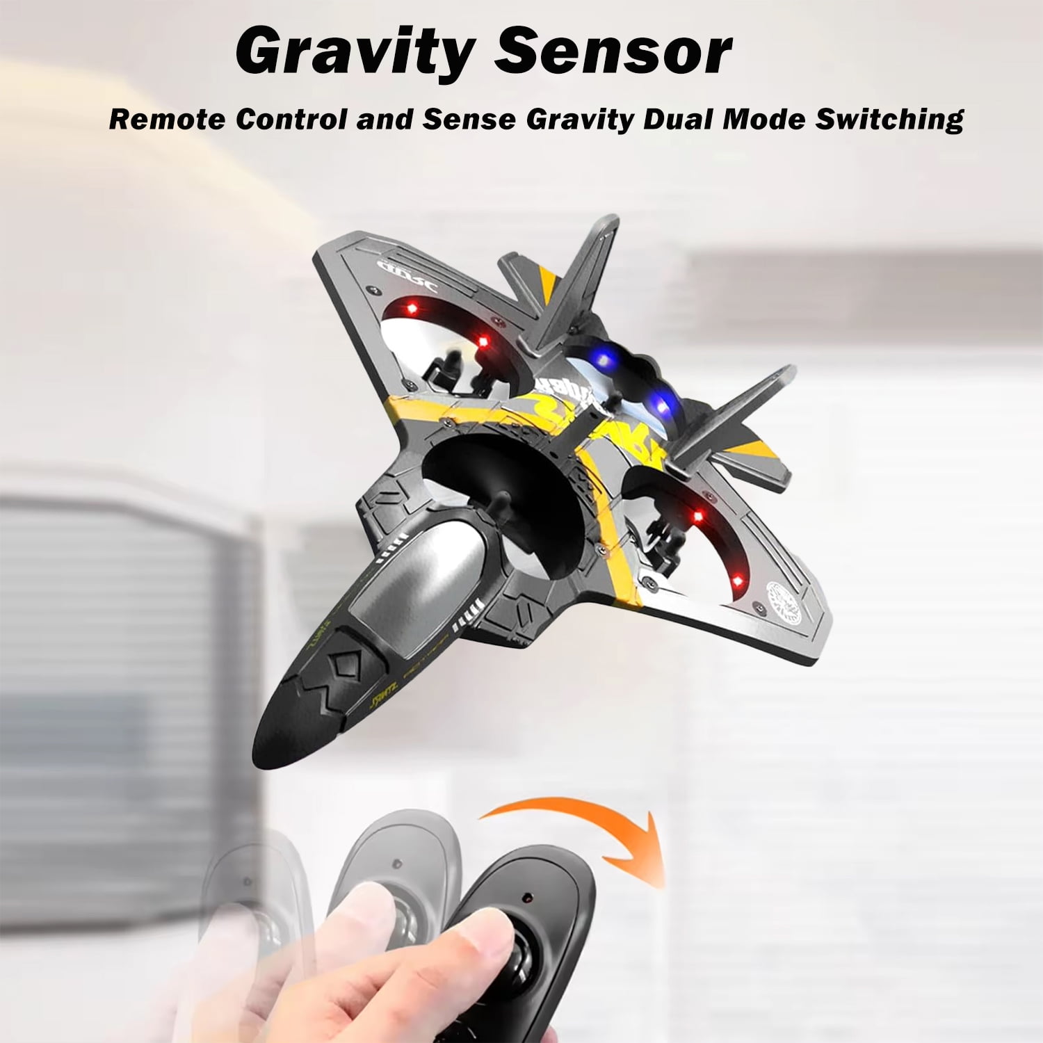 Foto 5 pulgar | Avión RC con Detección de Gravedad y Control Remoto con Led - Venta Internacional