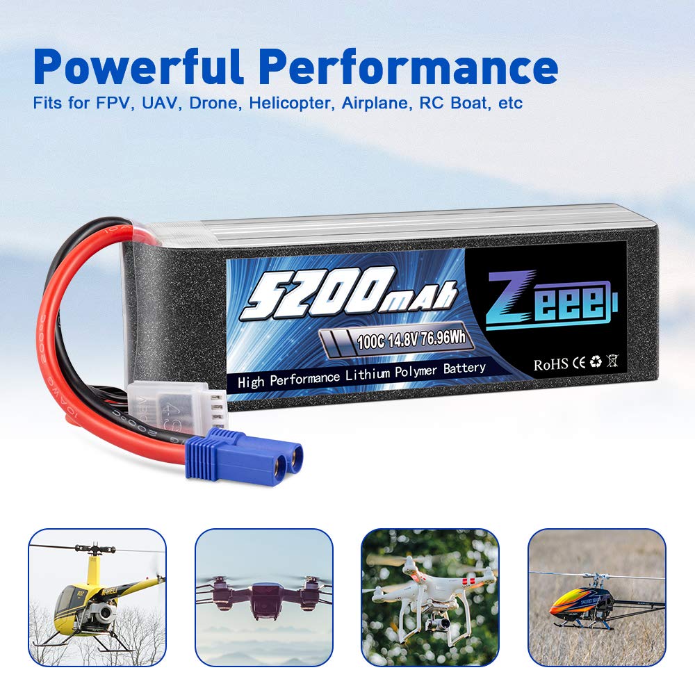 Foto 7 pulgar | Batería Lipo Zeee De 14,8 V, 5200 Mah, 100 V, Con Enchufe Ec5 Soft C - Venta Internacional.