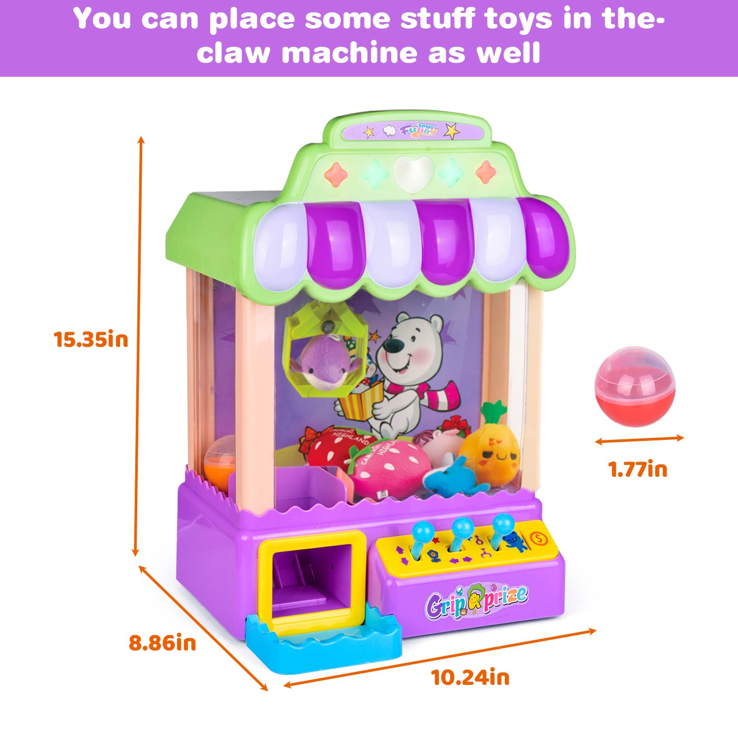 Foto 7 pulgar | Minijuego Claw Machine Fun Little Toys Con Luz Y Sonido Para Niños - Venta Internacional.