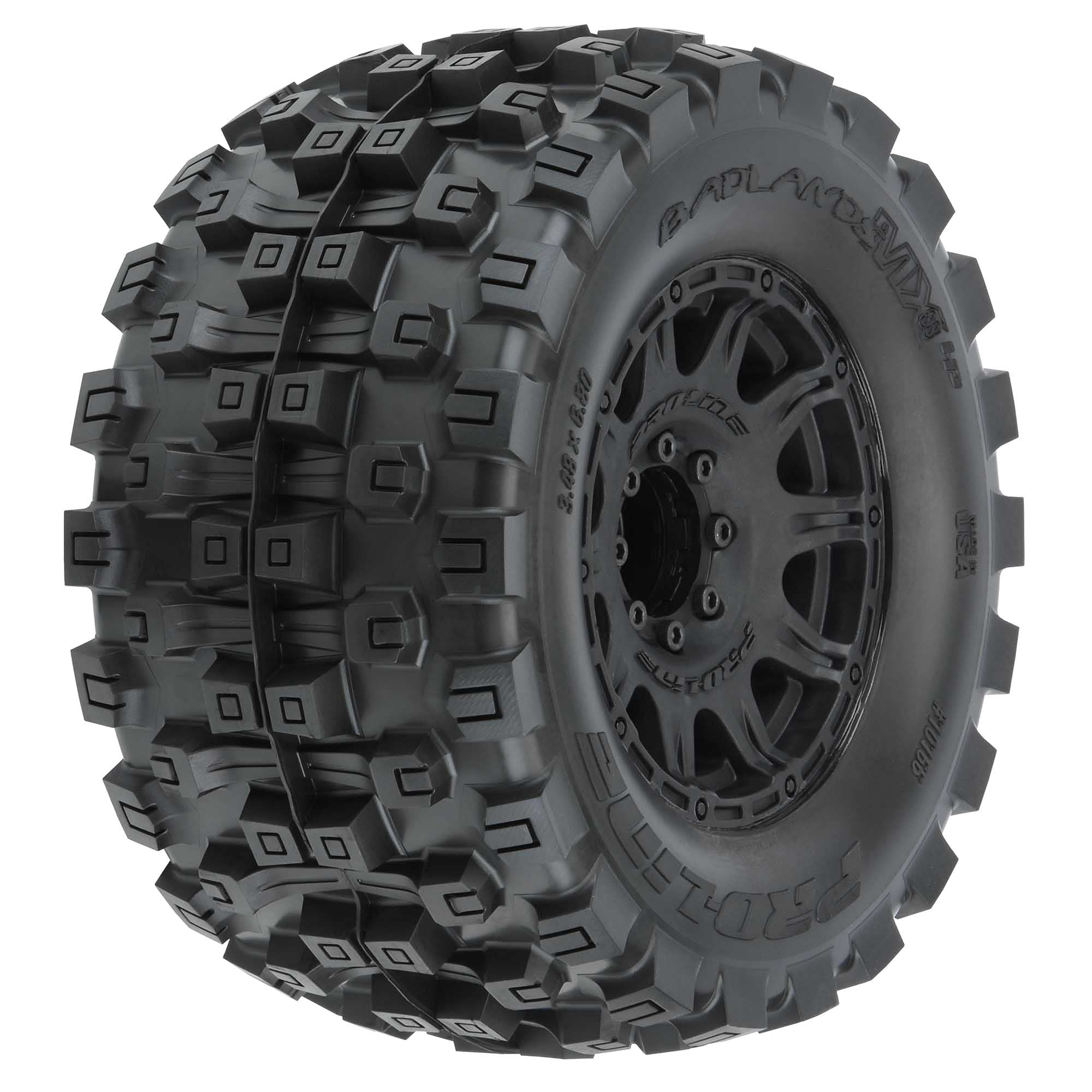 Neumático RC Pro-line Racing Badlands Mx38 HP 3.8 Beltd Mtd Raid - Venta Internacional