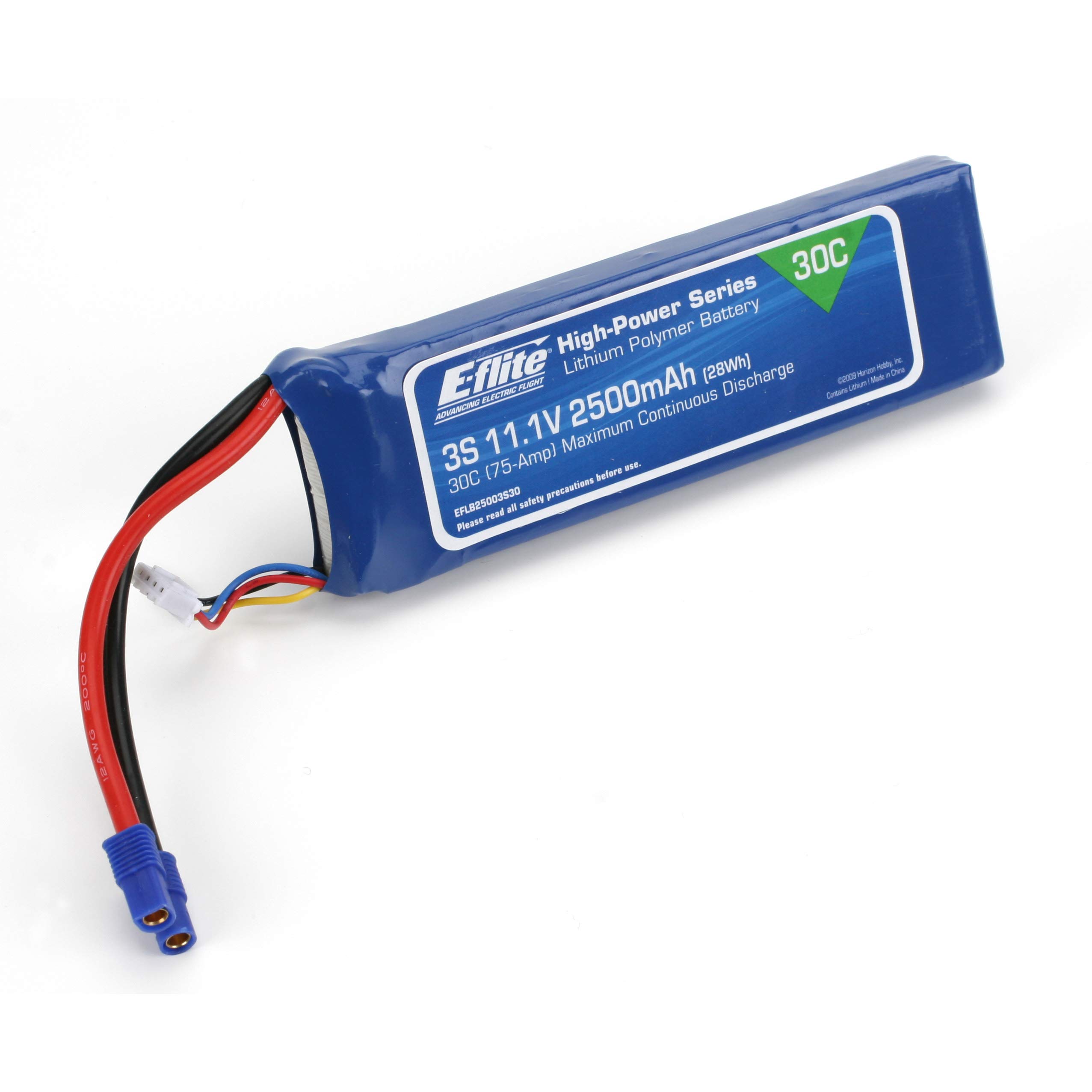 Foto 2 pulgar | Batería E-flite 2500mah 3s 11.1v 30c Lipo Con Conector Ec3 - Venta Internacional.