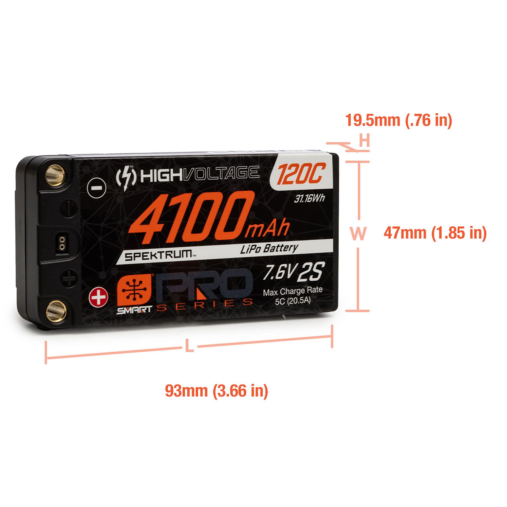 Foto 4 | Batería Lihv Spektrum 4100 Mah 7,6 V 2s 120c Smart Pro Race - Venta Internacional.