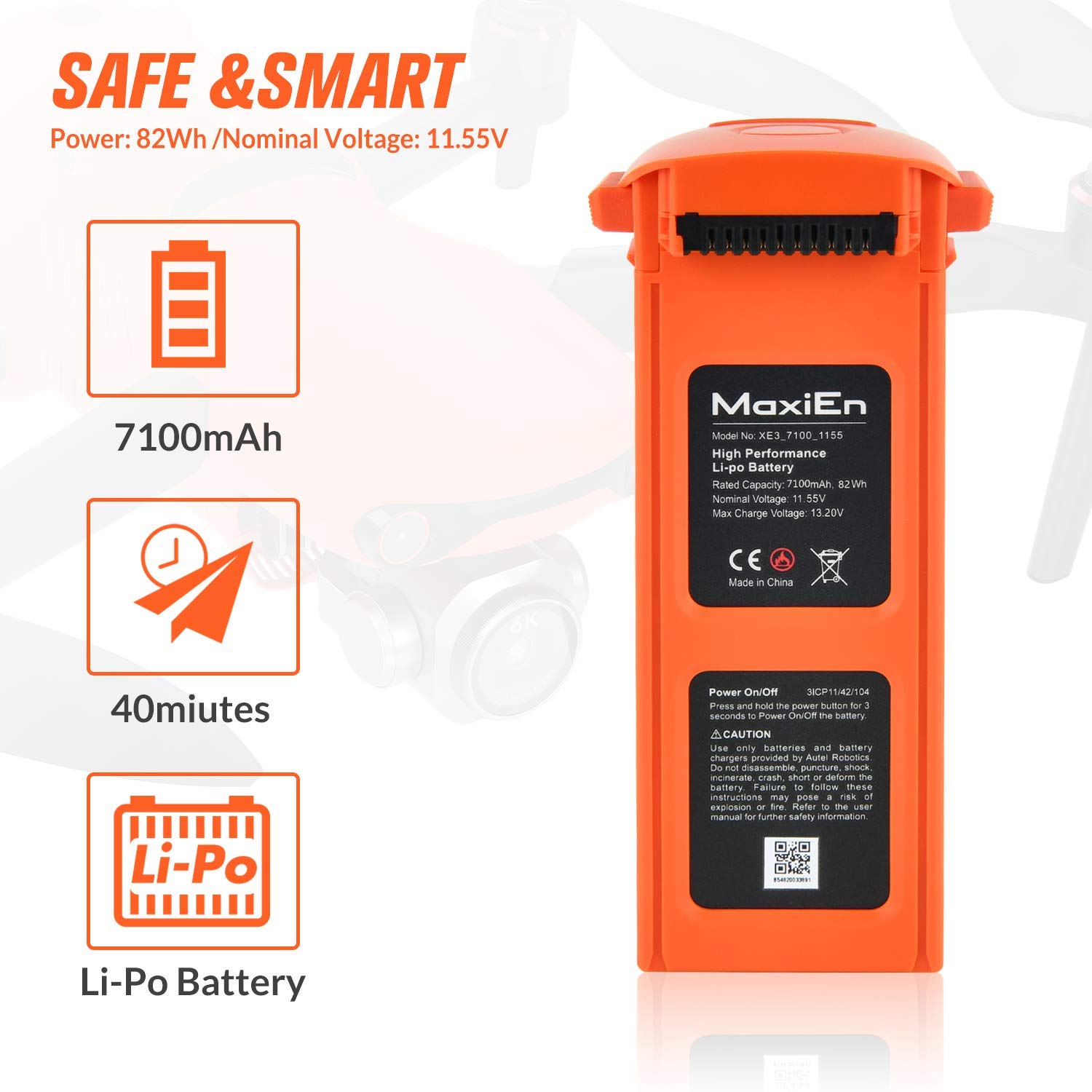 Foto 2 | Batería Autel Robotics Evo 2 7100 Mah 11,55 V Para La Serie Evo Ii - Venta Internacional.