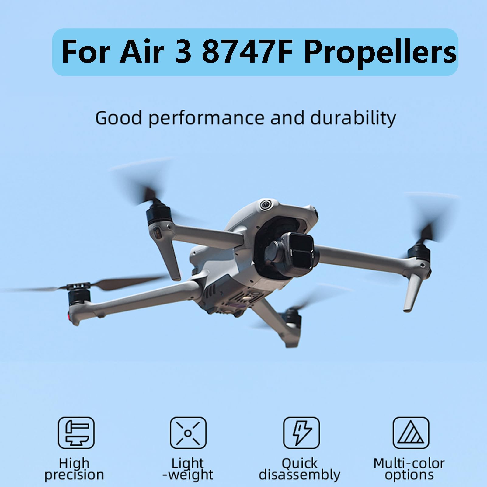 Foto 2 | Hélices Para Drones Dji Air 3 De Fibra De Carbono De Bajo Ruido, 8 Piezas - Venta Internacional.