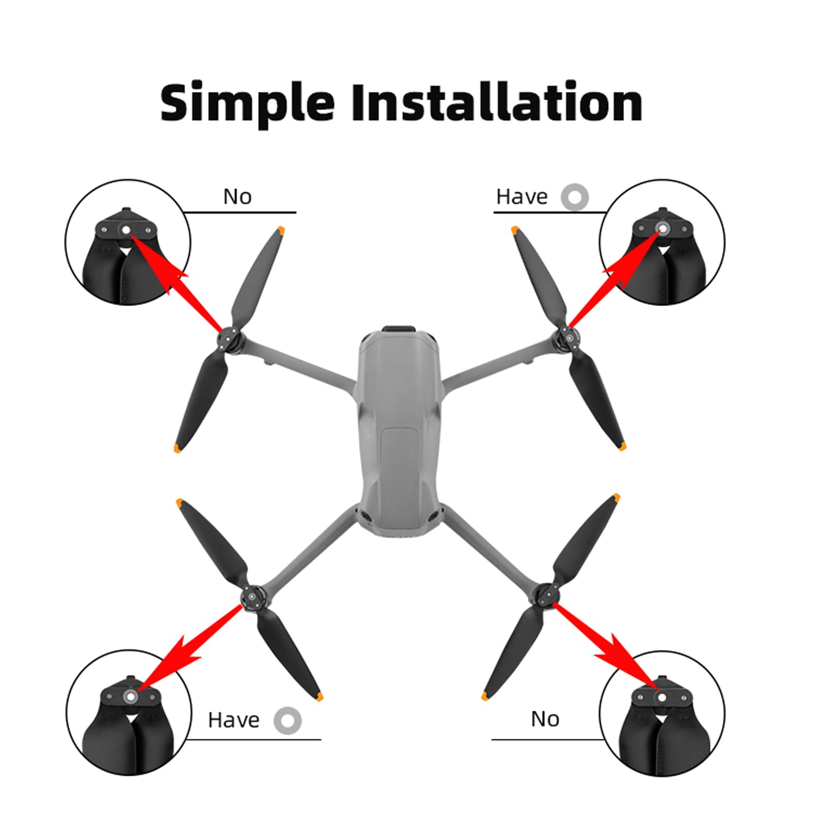 Foto 4 | Hélices Para Drones Dji Air 3 De Fibra De Carbono De Bajo Ruido, 8 Piezas - Venta Internacional.