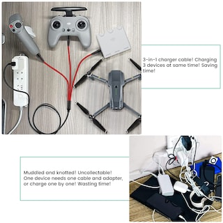 Foto 3 | Cable De Carga Rápida Charger 3 En 1 De 3 A Para Drones Dji Y Accesorios - Venta Internacional.