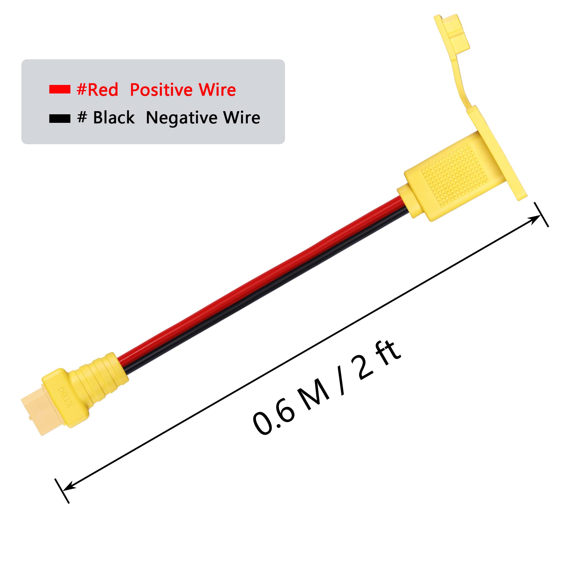 Foto 5 pulgar | Cable Cerrxian 12awg Xt60 Macho A Hembra De 0,6 M Con Panel De Montaje - Venta Internacional.