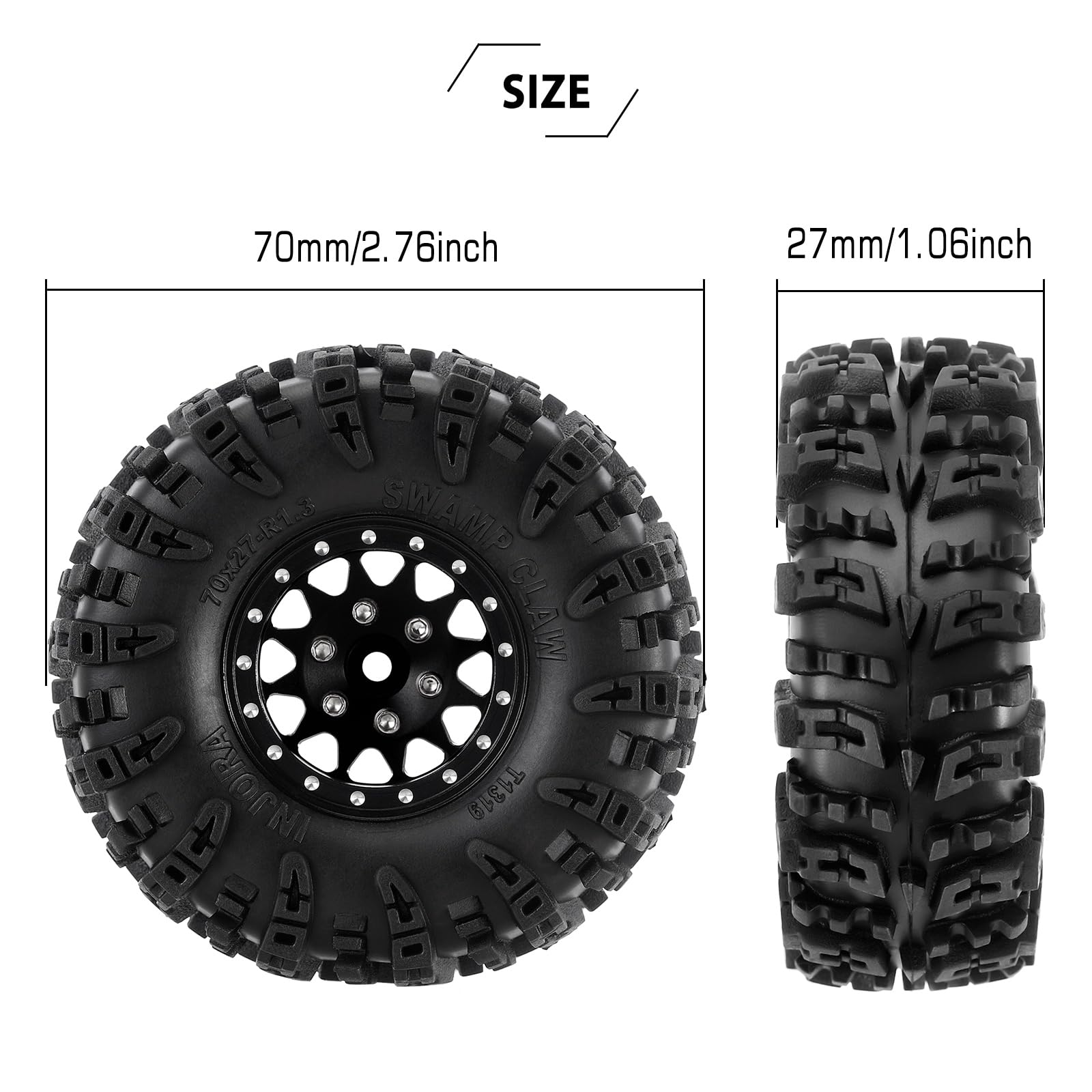 Foto 6 | Neumáticos de Juguete Injora Para Auto Rc Crawler-Venta Internacional