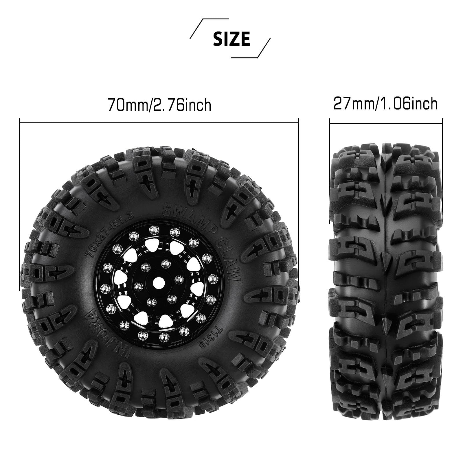 Foto 6 pulgar | Juego De Neumáticos Injora S5 Swamp Claw Para Coche Rc 1/18 1/24 - Venta Internacional.