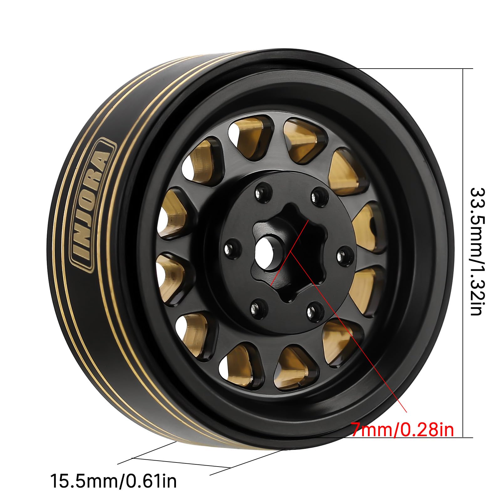 Foto 3 pulgar | Llantas Injora 1.3 Brass 68g Para Scx24 Trx4m 1/24 1/18 Rc - Venta Internacional.