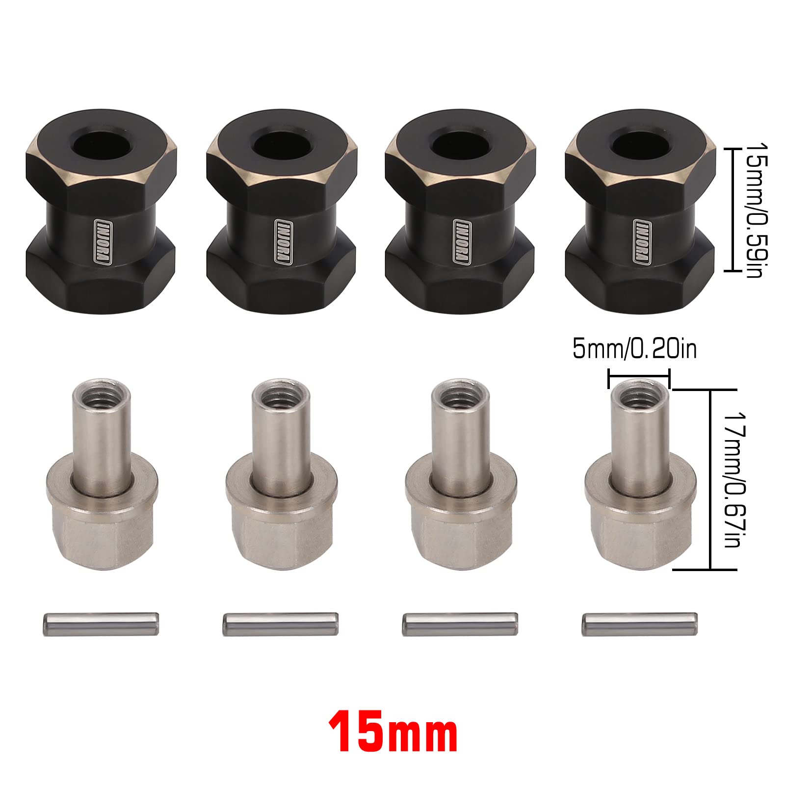 Foto 3 pulgar | Extensión Hexagonal De Rueda De 12 Mm, Latón, 15 Mm, Para 1/10 Rc Crawler - Venta Internacional.