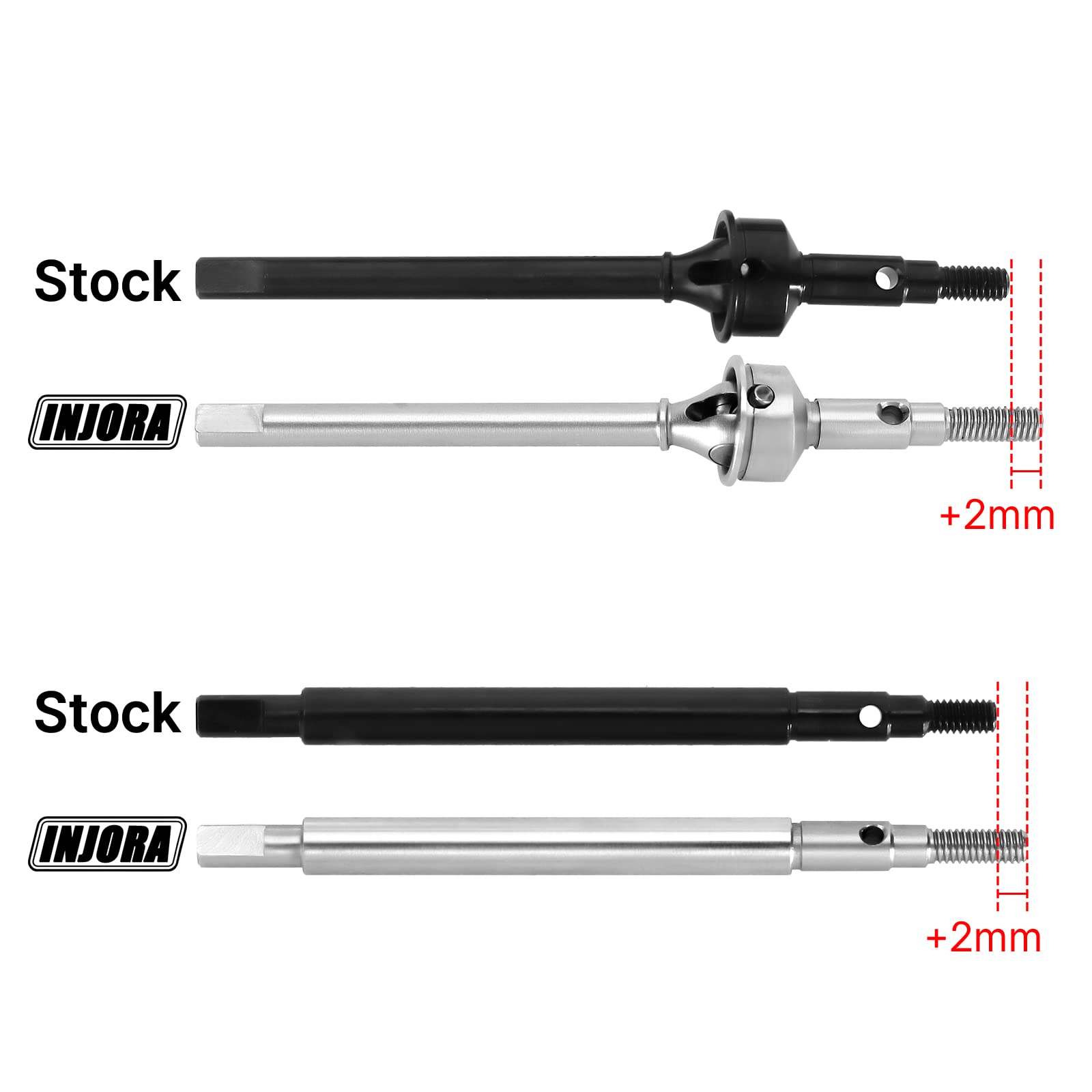 Foto 2 | Ejes De Eje Injora +2 Mm Con Rosca Extendida Dogbone Cvd Para 1/18 Trx4m - Venta Internacional.