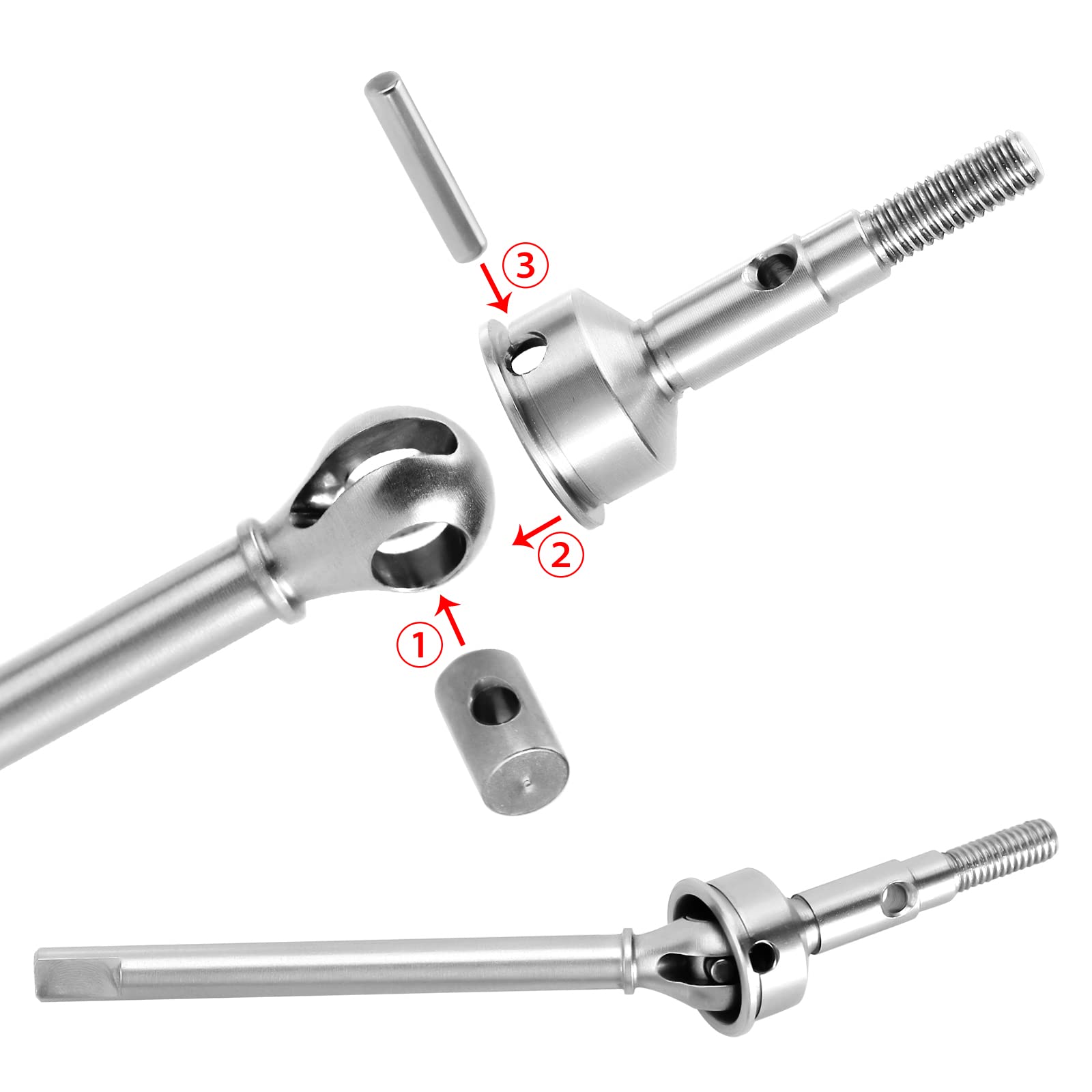 Foto 4 pulgar | Ejes De Eje Injora +2 Mm Con Rosca Extendida Dogbone Cvd Para 1/18 Trx4m - Venta Internacional.