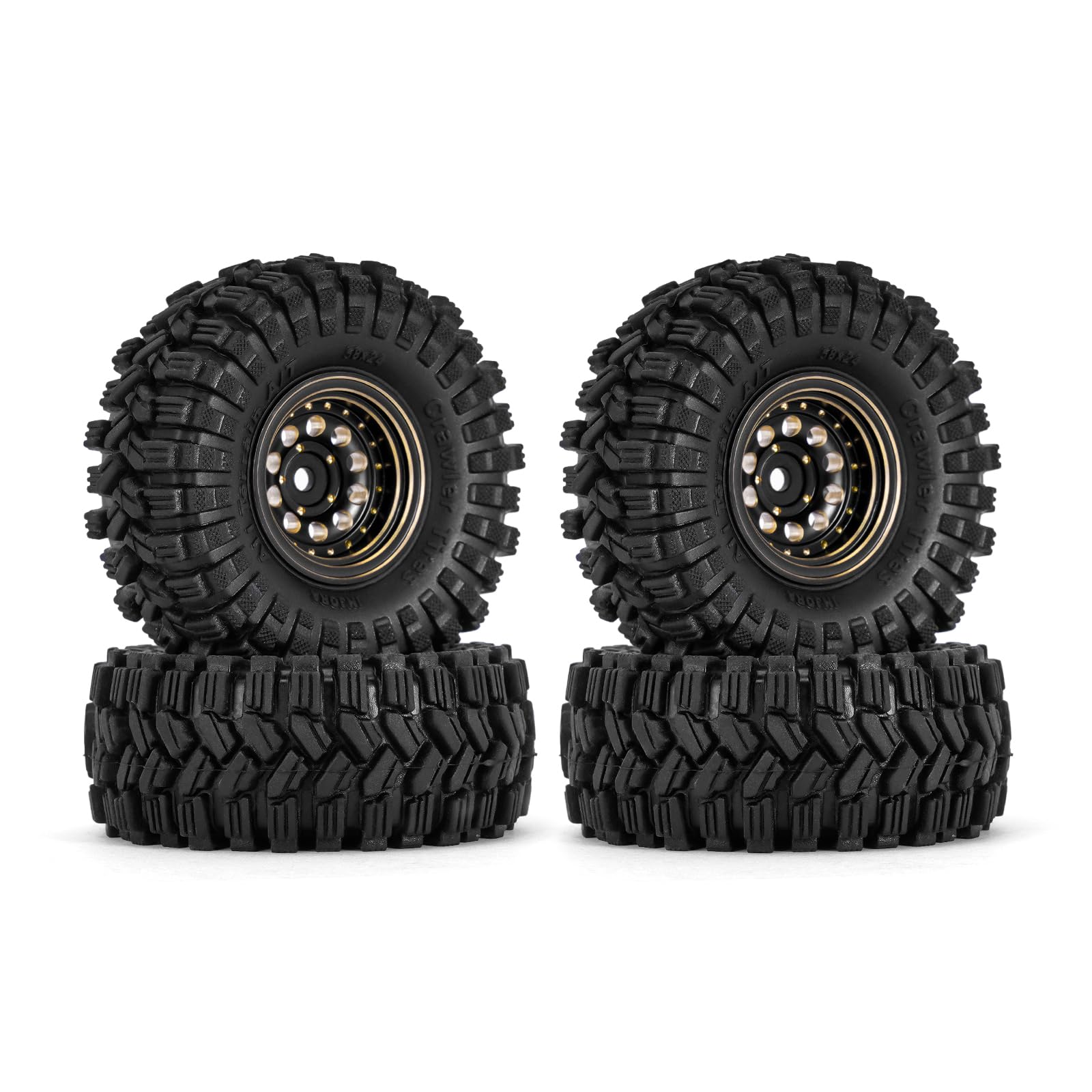 Juego De Neumáticos Injora Black Coating Brass 1.0 Para 1/24 1/18 Rc - Venta Internacional.