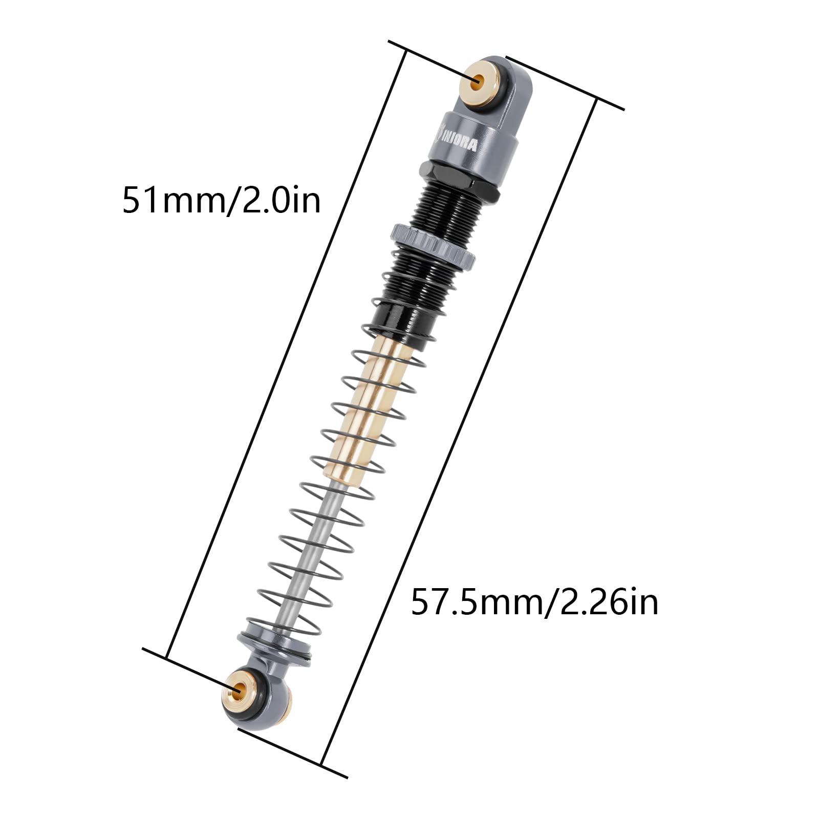 Foto 3 pulgar | Amortiguadores Injora De 51 Mm De Largo Recorrido Para Axial Ax24 Scx24 1/24 Rc - Venta Internacional.