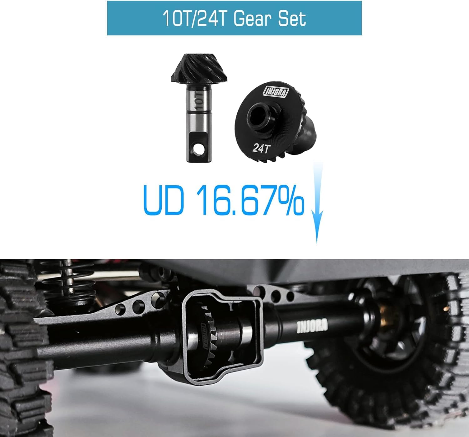 Foto 7 pulgar | Juego de Engranajes Injora 24t/10t Underdrive Alloy Steel Para 1/18 Rc - Venta Internacional
