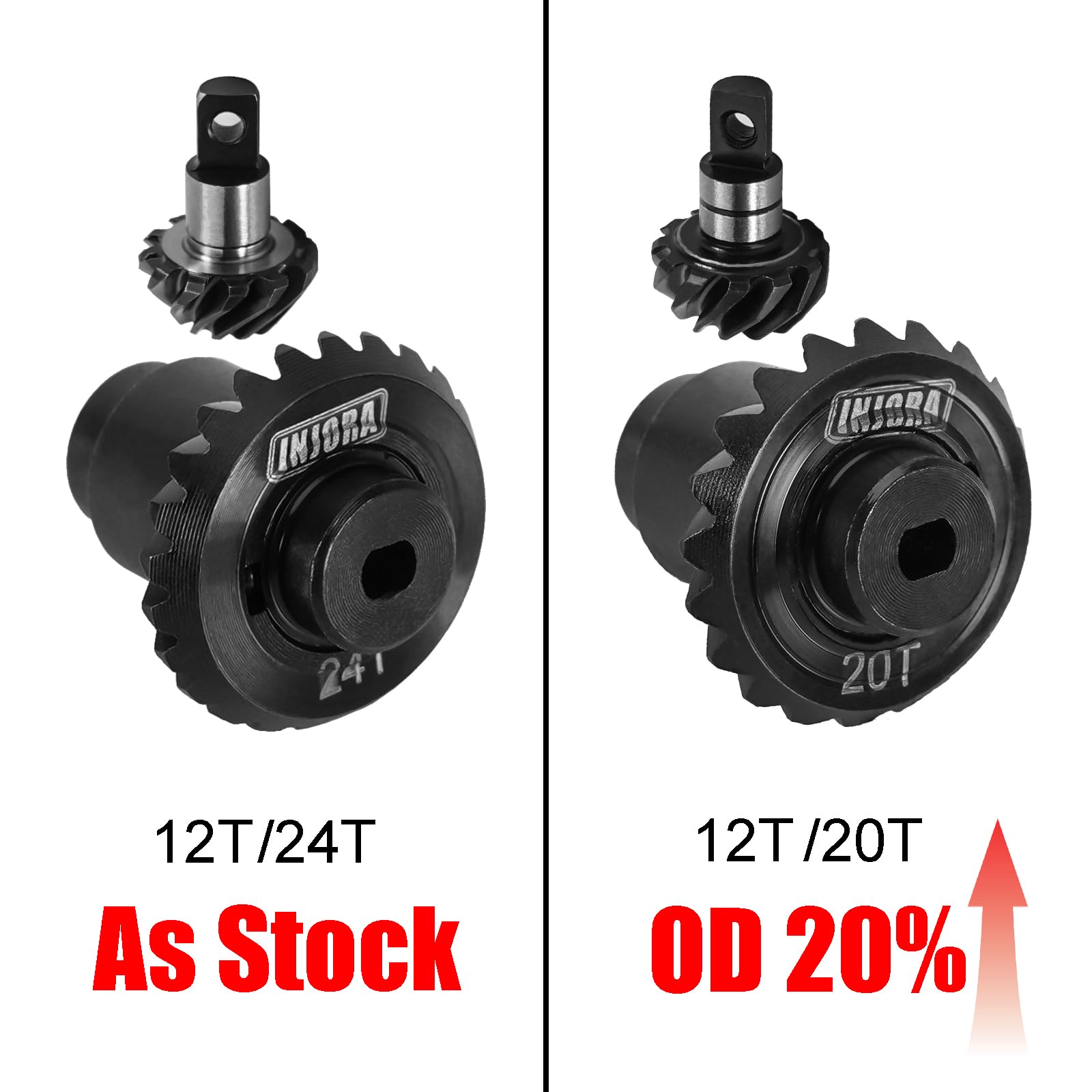 Foto 2 | Juego de Engranajes Injora Steel Alloy 12/24t Y 12/20t para 1/24 Fms Fcx24 Fcx18 - Venta Internacional