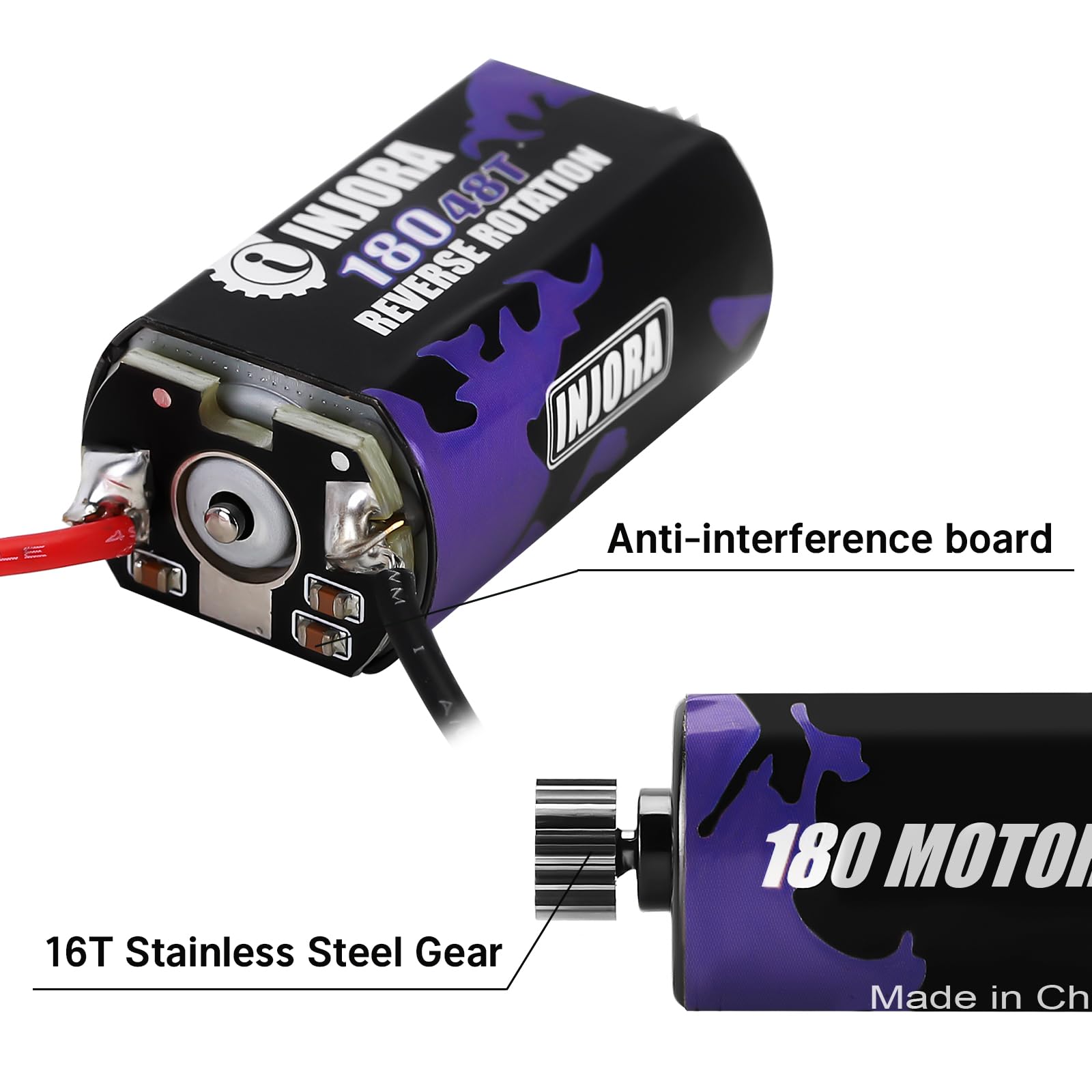 Foto 4 pulgar | Motor Injora 180 Pro 48t 7,4 V para Fms Fcx18 Fcx24 1/18 - Venta Internacional
