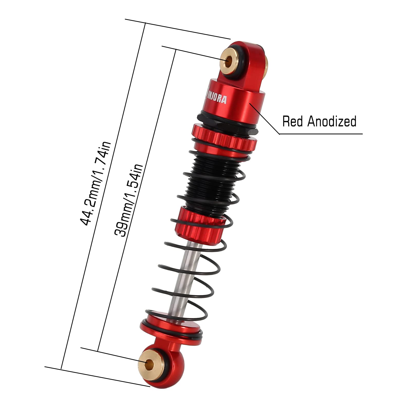 Foto 2 | Amortiguador Injora 39 mm de Aluminio para Axial SCX24 FMS FCX24M - Venta Internacional