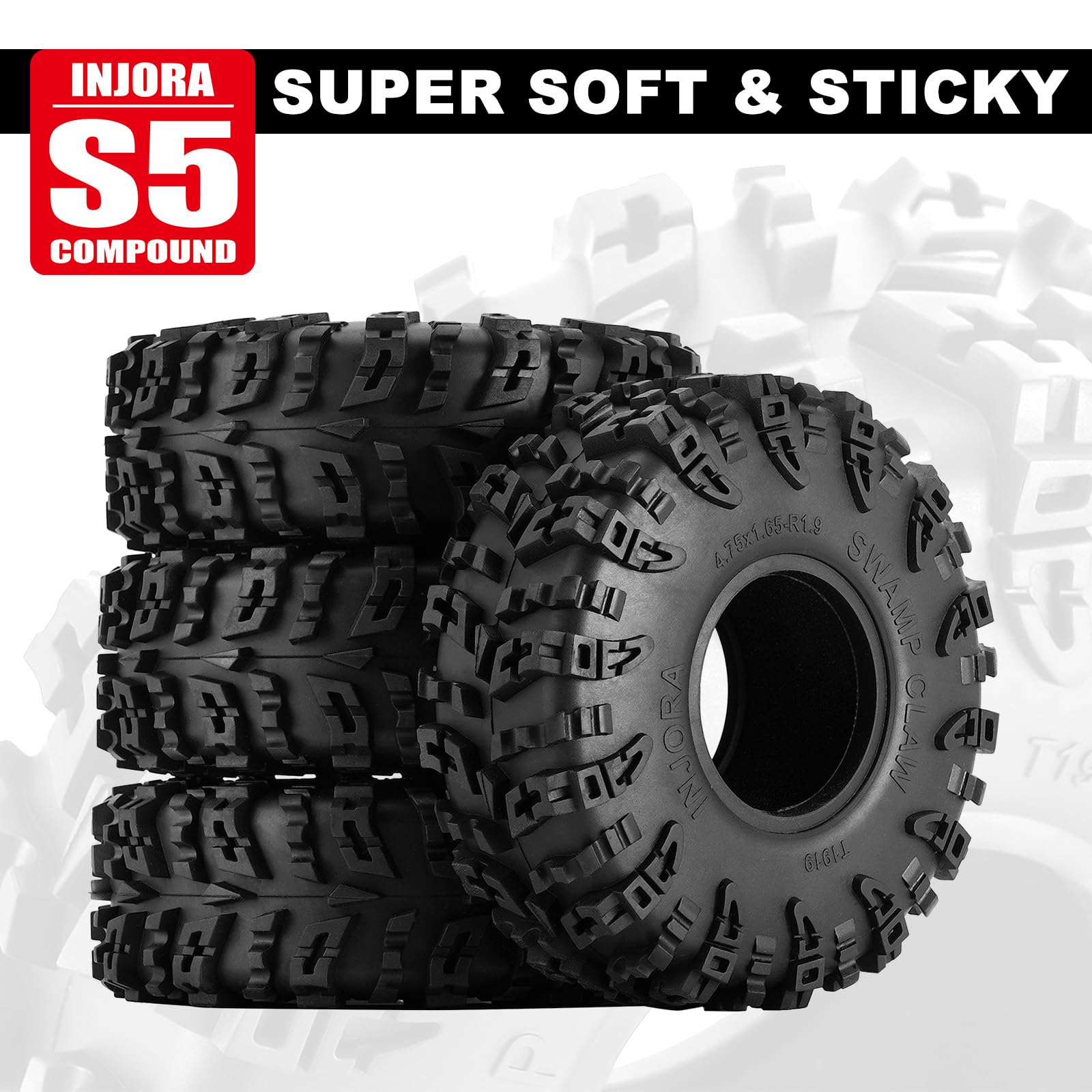 Foto 5 pulgar | Neumático Injora 1.9 S5 Swamp Claw Mud Terrain para FCX10 1/10 RC - Venta Internacional