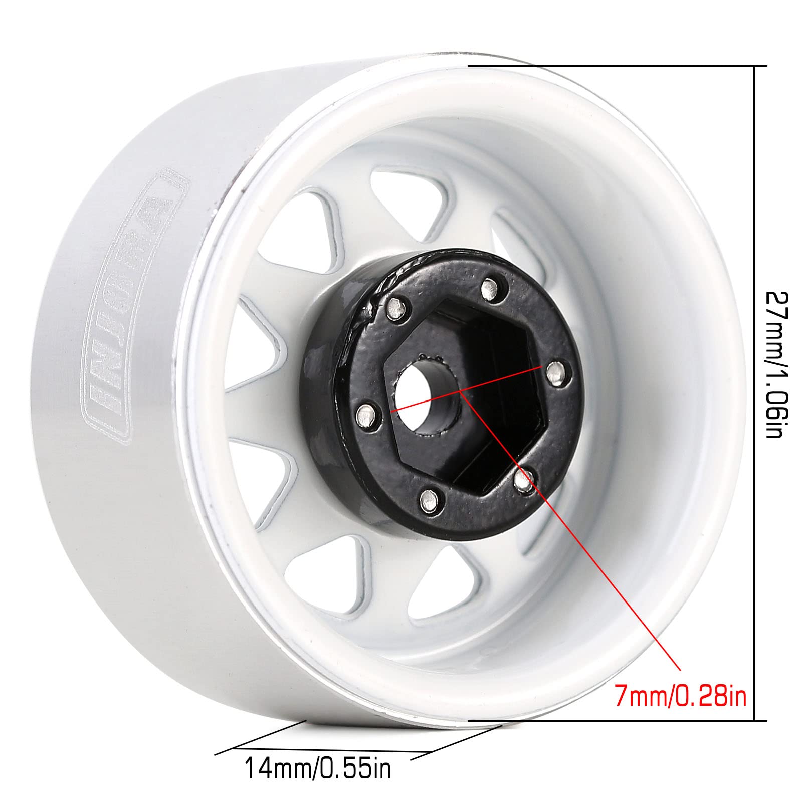 Foto 3 | Rueda Injora 1.0 Beadlock de Acero Estampado para Axial Scx24 - Venta Internacional