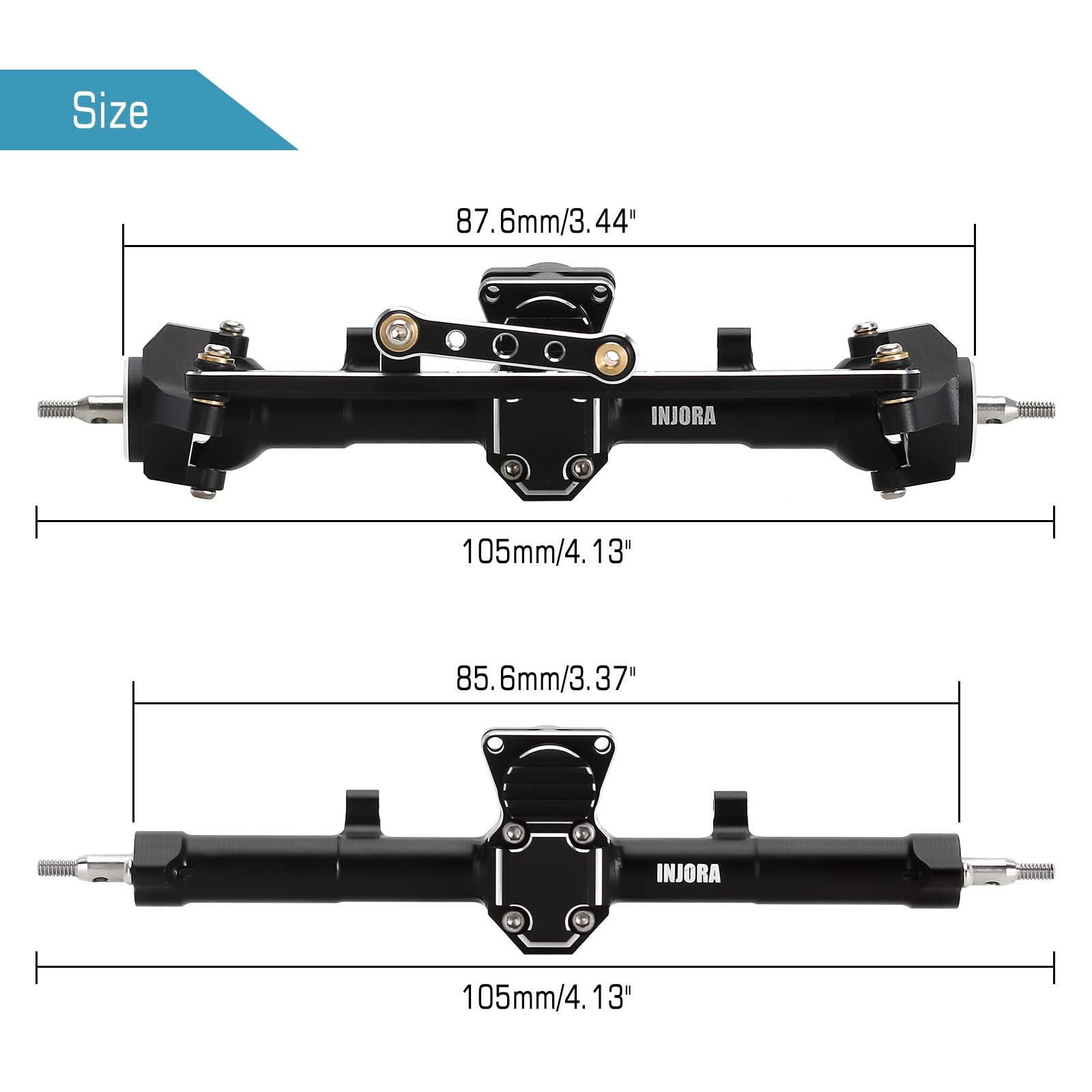 Foto 6 pulgar | Juego de Ejes De +4 Mm Extendidos Negros Para Axial Scx24 1/24 Rc Crawler - Venta Internacional
