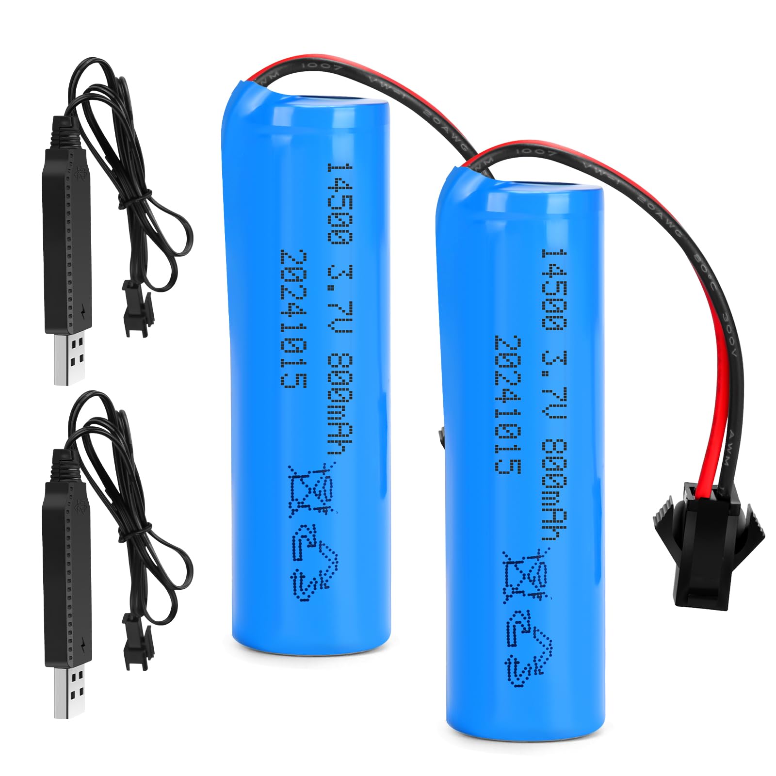 Foto 2 pulgar | Baterías Recargables De Iones De Litio De 3,7 V 800 Mah, Paquete De 2 Con Cargador - Venta Internacional.