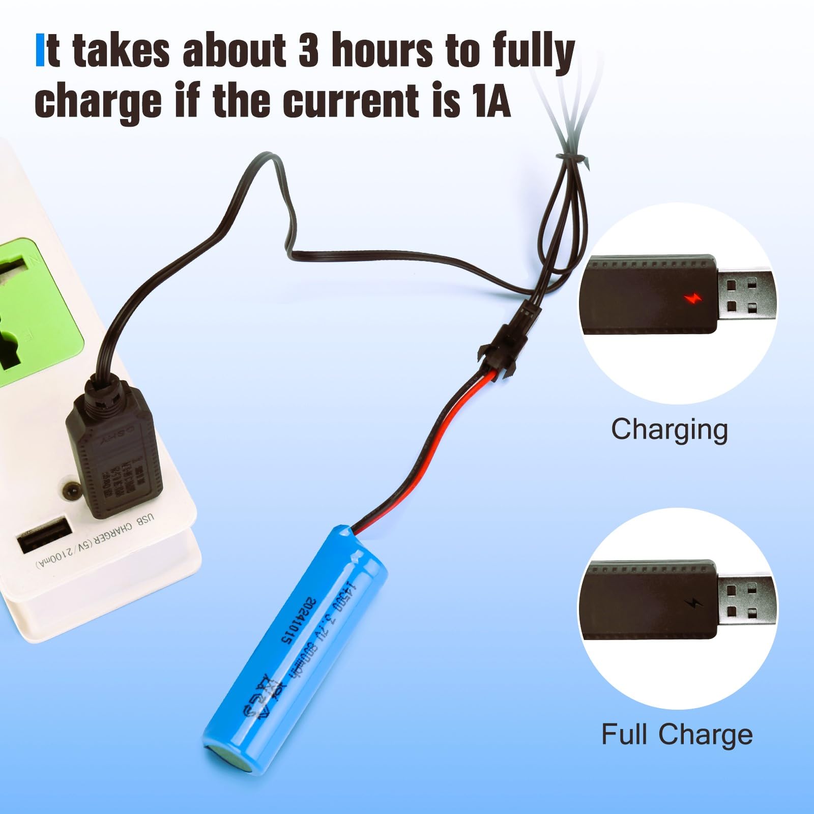 Foto 6 pulgar | Baterías Recargables De Iones De Litio De 3,7 V 800 Mah, Paquete De 2 Con Cargador - Venta Internacional.