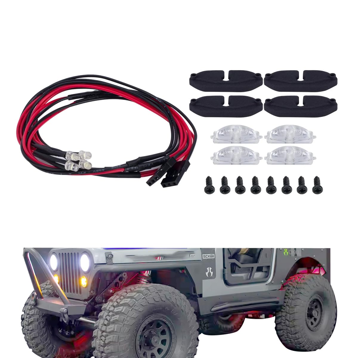 Kit De Luces Led Rc Wheel Wheel Wheel Para 1/10 Scx10 Crawler (blancas) - Venta Internacional.