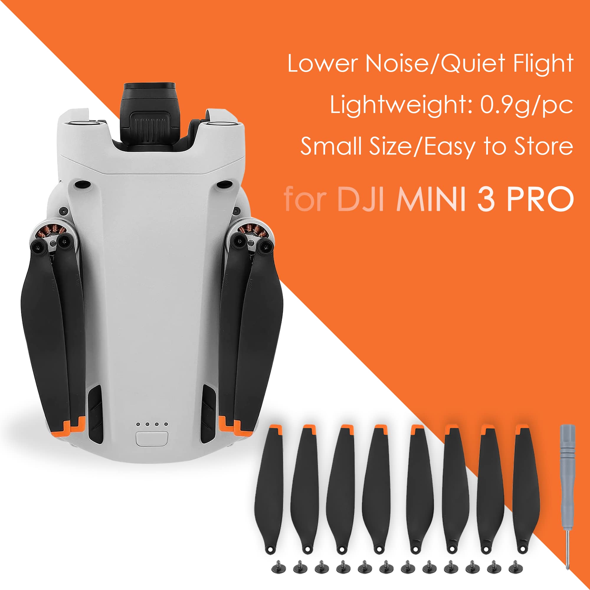 Foto 2 | Hélices Para Dji Mini 3 Pro Drone Xinanee 6030f Naranja - Venta Internacional.