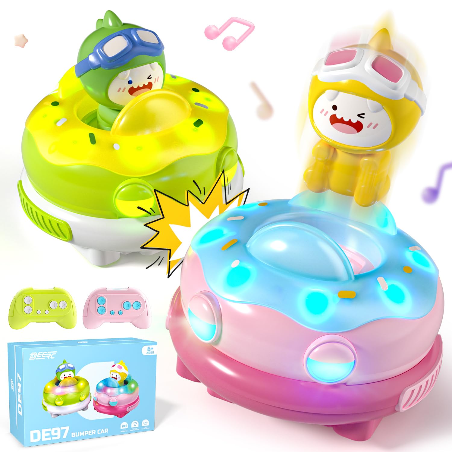 Foto 2 pulgar | Rc Bumper Car Deerc, Paquete De 2 Unidades Con Luces Led Y Música, Más De 6 Años - Venta Internacional.