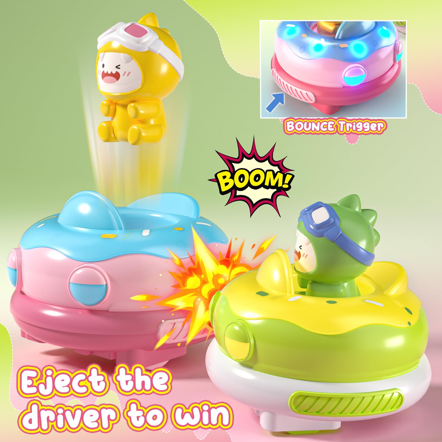 Foto 3 pulgar | Rc Bumper Car Deerc, Paquete De 2 Unidades Con Luces Led Y Música, Más De 6 Años - Venta Internacional.
