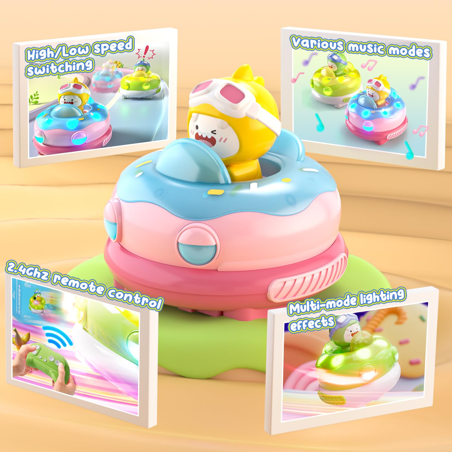 Foto 3 | Rc Bumper Car Deerc, Paquete De 2 Unidades Con Luces Led Y Música, Más De 6 Años - Venta Internacional.