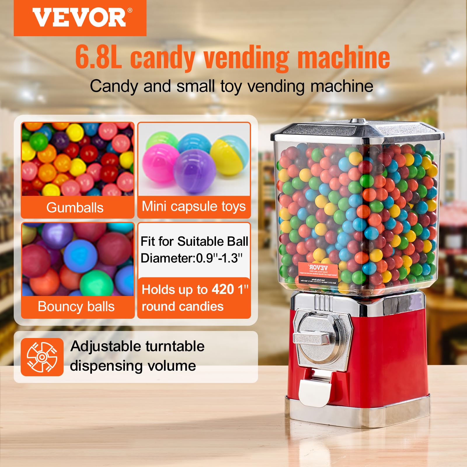 Foto 3 pulgar | Máquina Expendedora De Caramelos Vevor 17h Home Candy Vending Pc Red Kids - Venta Internacional.