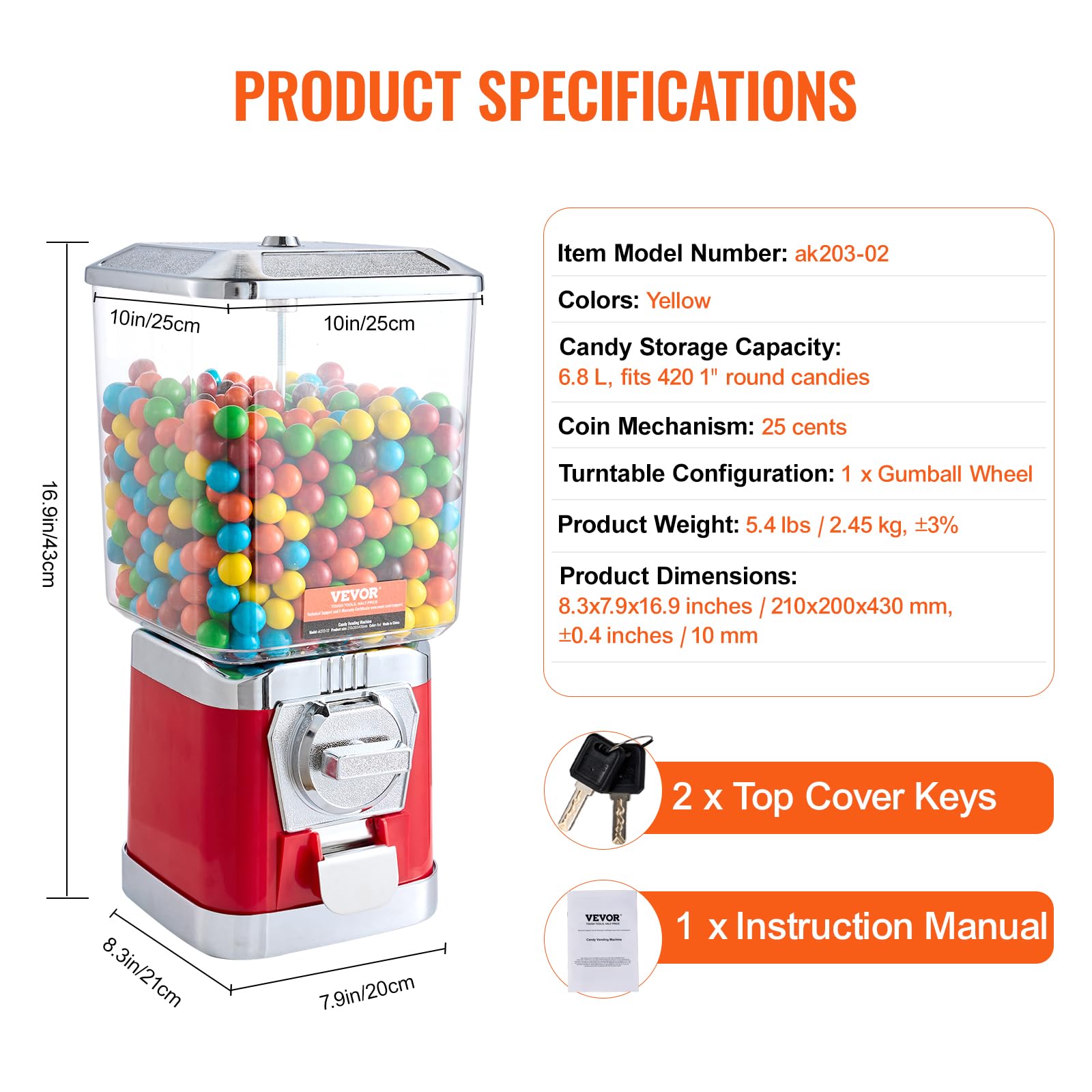 Foto 8 pulgar | Máquina Expendedora De Caramelos Vevor 17h Home Candy Vending Pc Red Kids - Venta Internacional.
