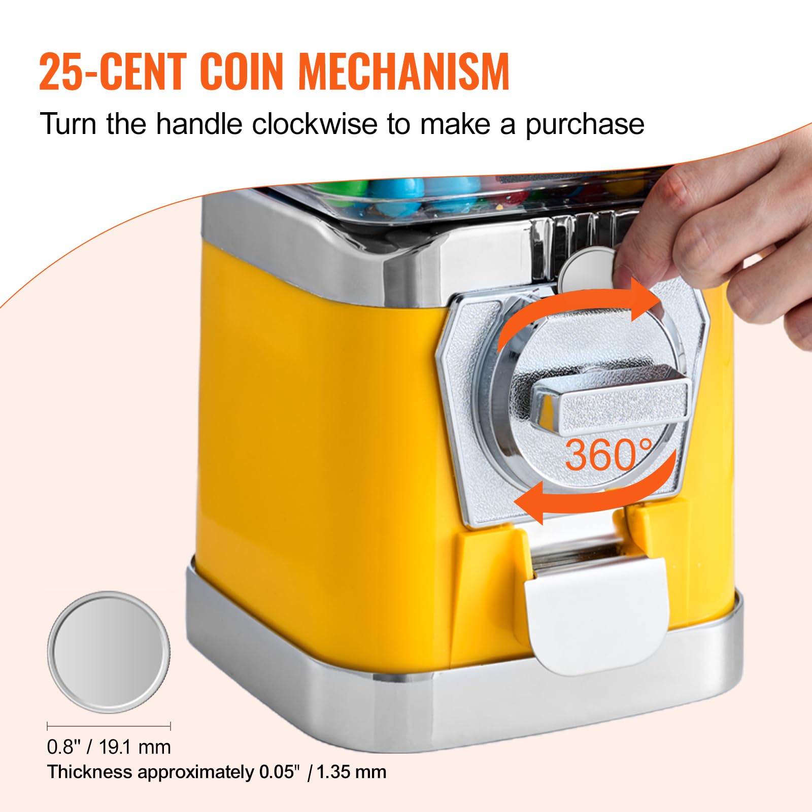 Foto 5 pulgar | Máquina Expendedora De Caramelos Vevor 17h Home Candy Vending Pc Amarilla 6,8 L - Venta Internacional.