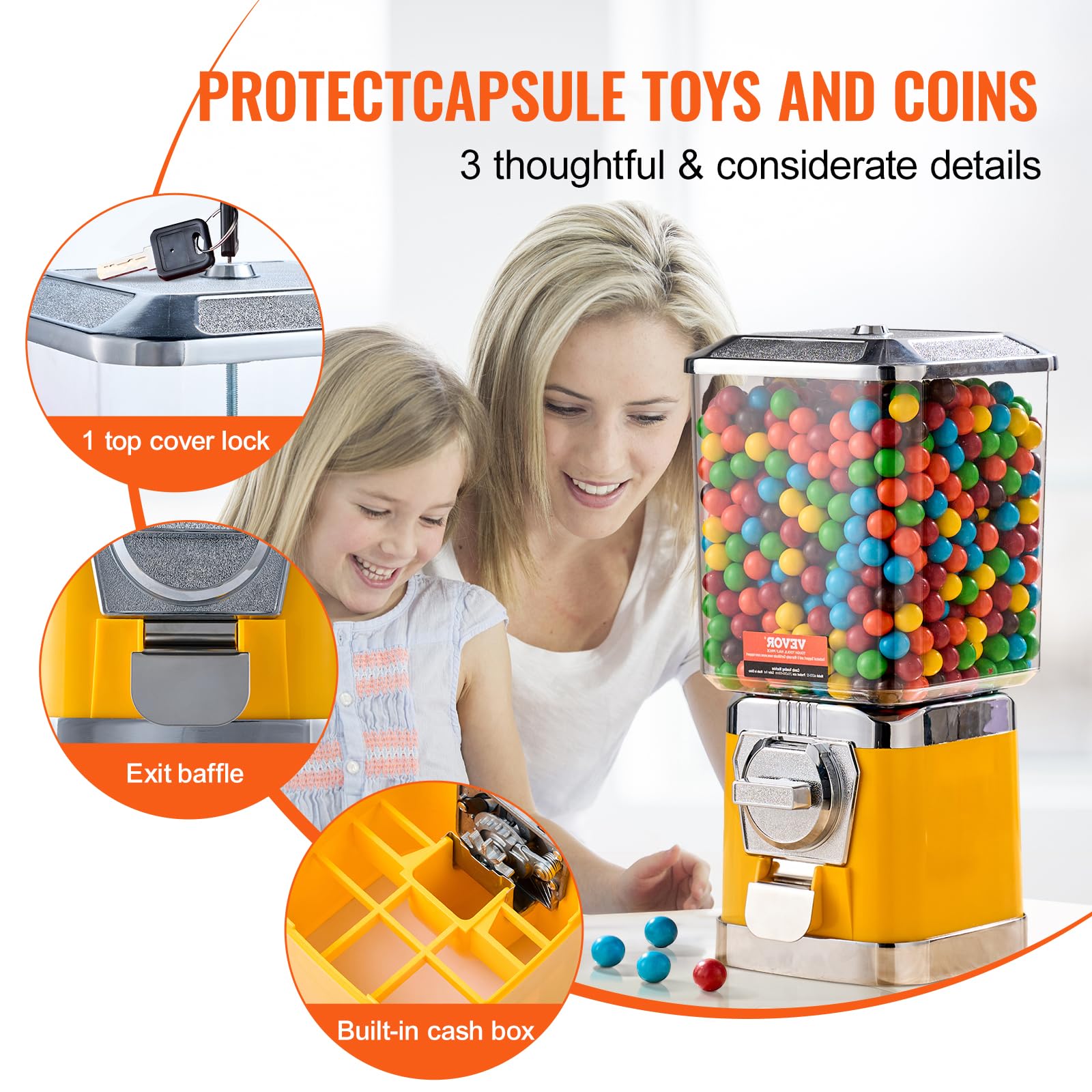 Foto 6 pulgar | Máquina Expendedora De Caramelos Vevor 17h Home Candy Vending Pc Amarilla 6,8 L - Venta Internacional.