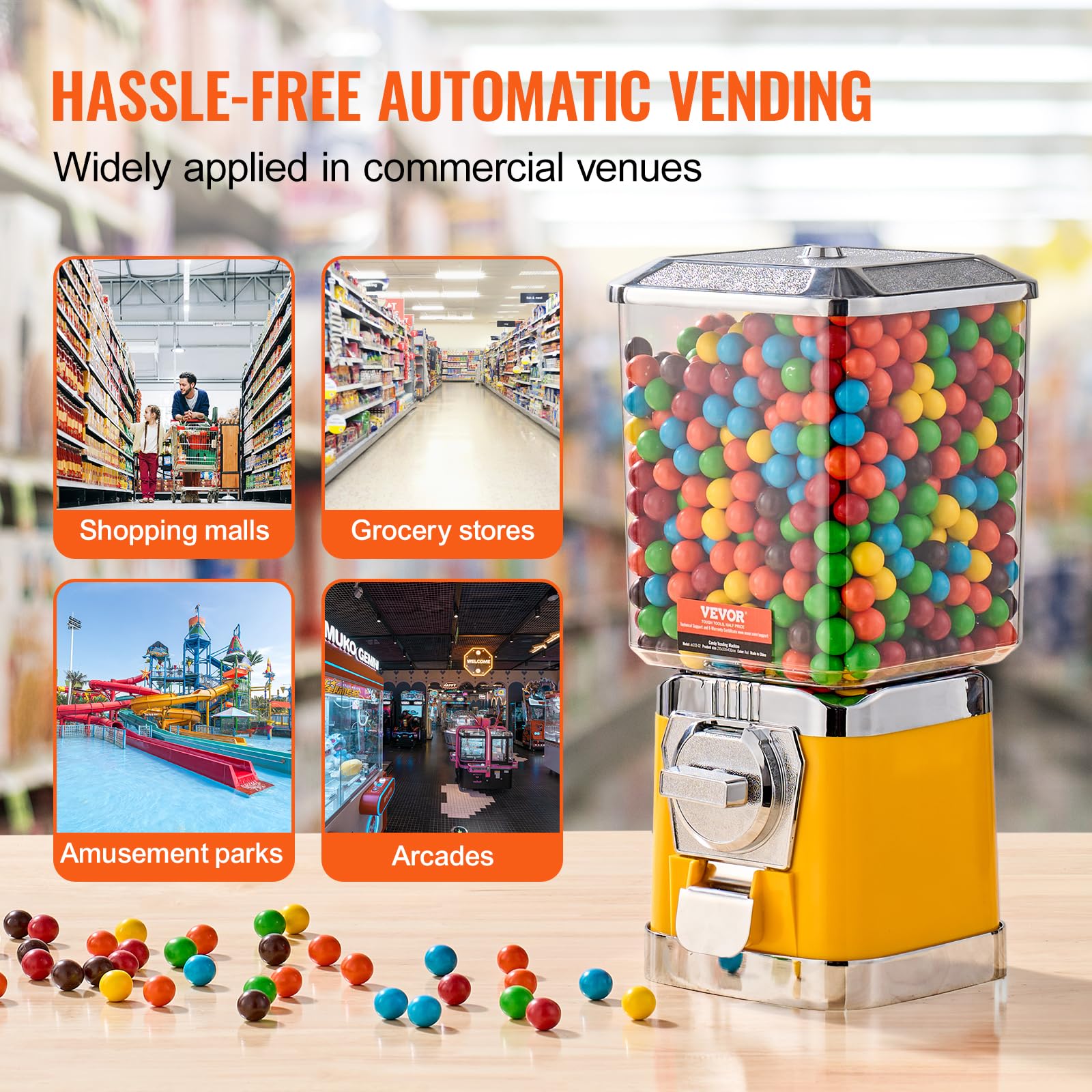 Foto 6 | Máquina Expendedora De Caramelos Vevor 17h Home Candy Vending Pc Amarilla 6,8 L - Venta Internacional.