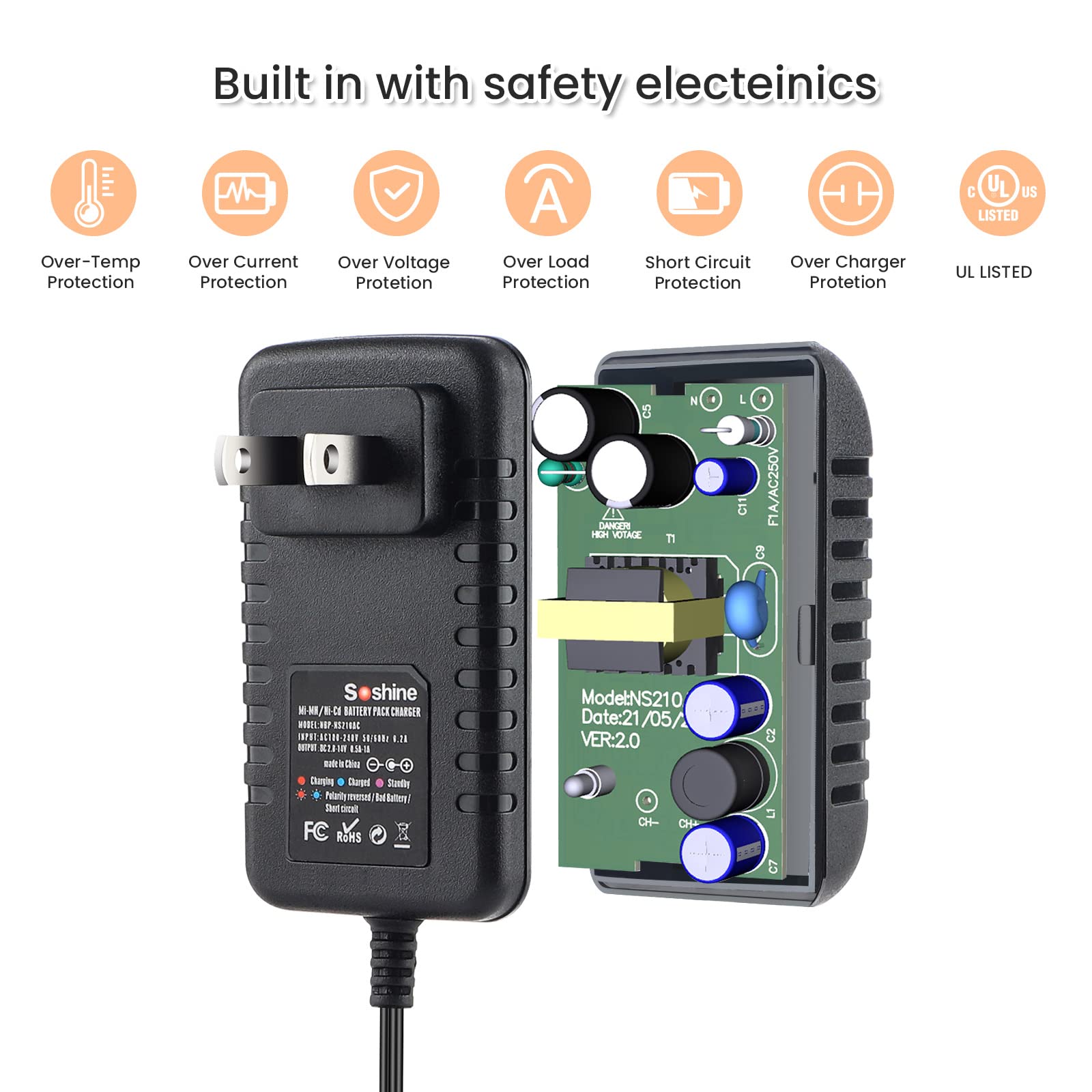 Foto 4 pulgar | Cargador De Batería Nc Para Nimh/nicd De 4,8 V, 7,2 V, 8,4 V, 9,6 V - Venta Internacional.