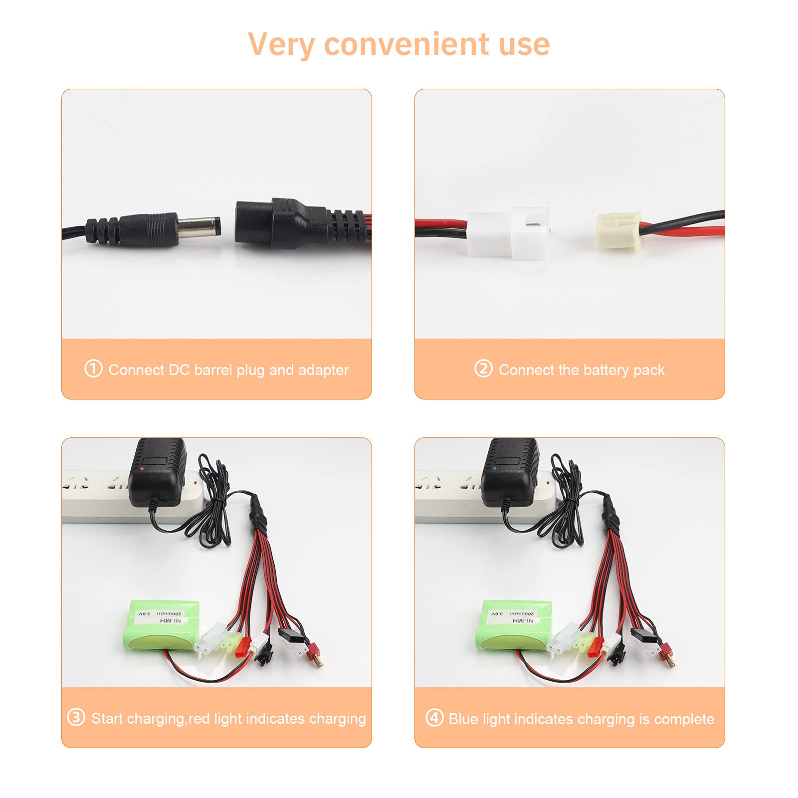 Foto 5 pulgar | Cargador De Batería Nc Para Nimh/nicd De 4,8 V, 7,2 V, 8,4 V, 9,6 V - Venta Internacional.