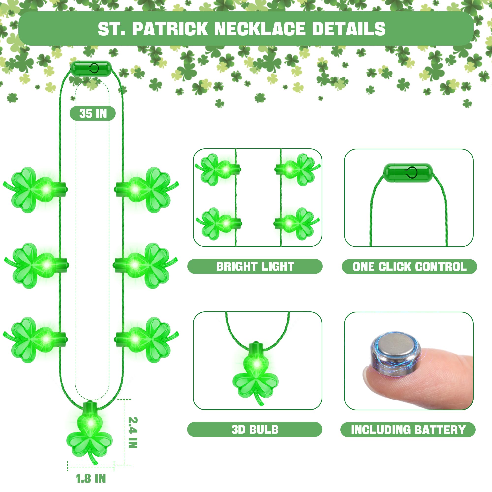 Foto 2 | Accesorios Para Collares Eoboh St Patricks Day Light, 12 Unidades - Venta Internacional.
