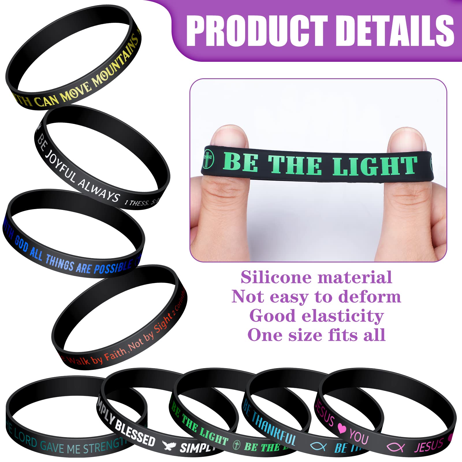 Foto 5 | Pulseras Skylety Bible Verse en Inglés 120 Unidades - Venta Internacional