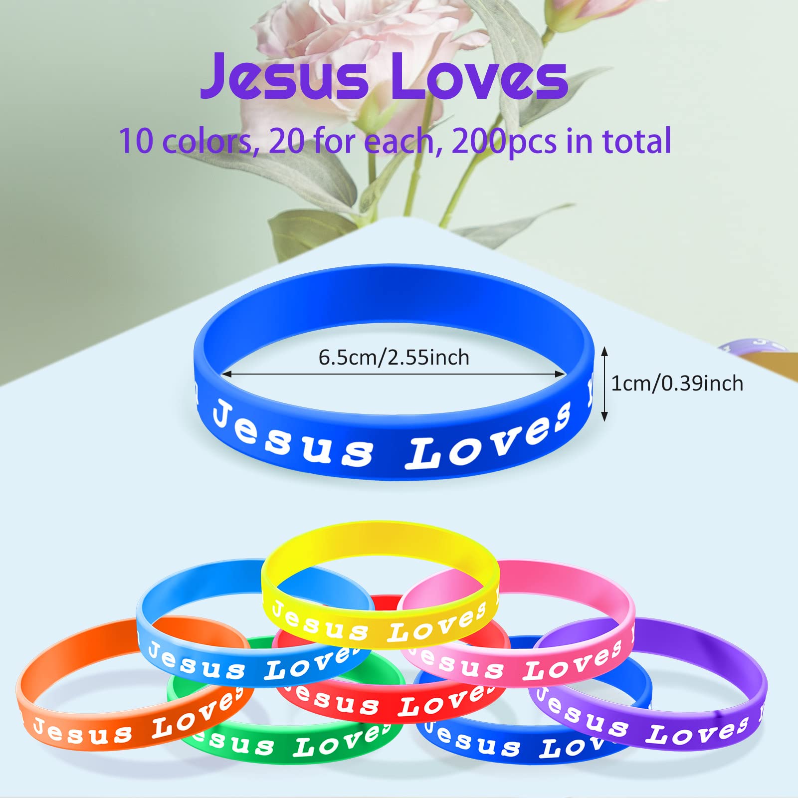 Foto 2 | Pulseras de Silicona Skylety Jesus Loves You para Niños 30 Piezas - Venta Internacional
