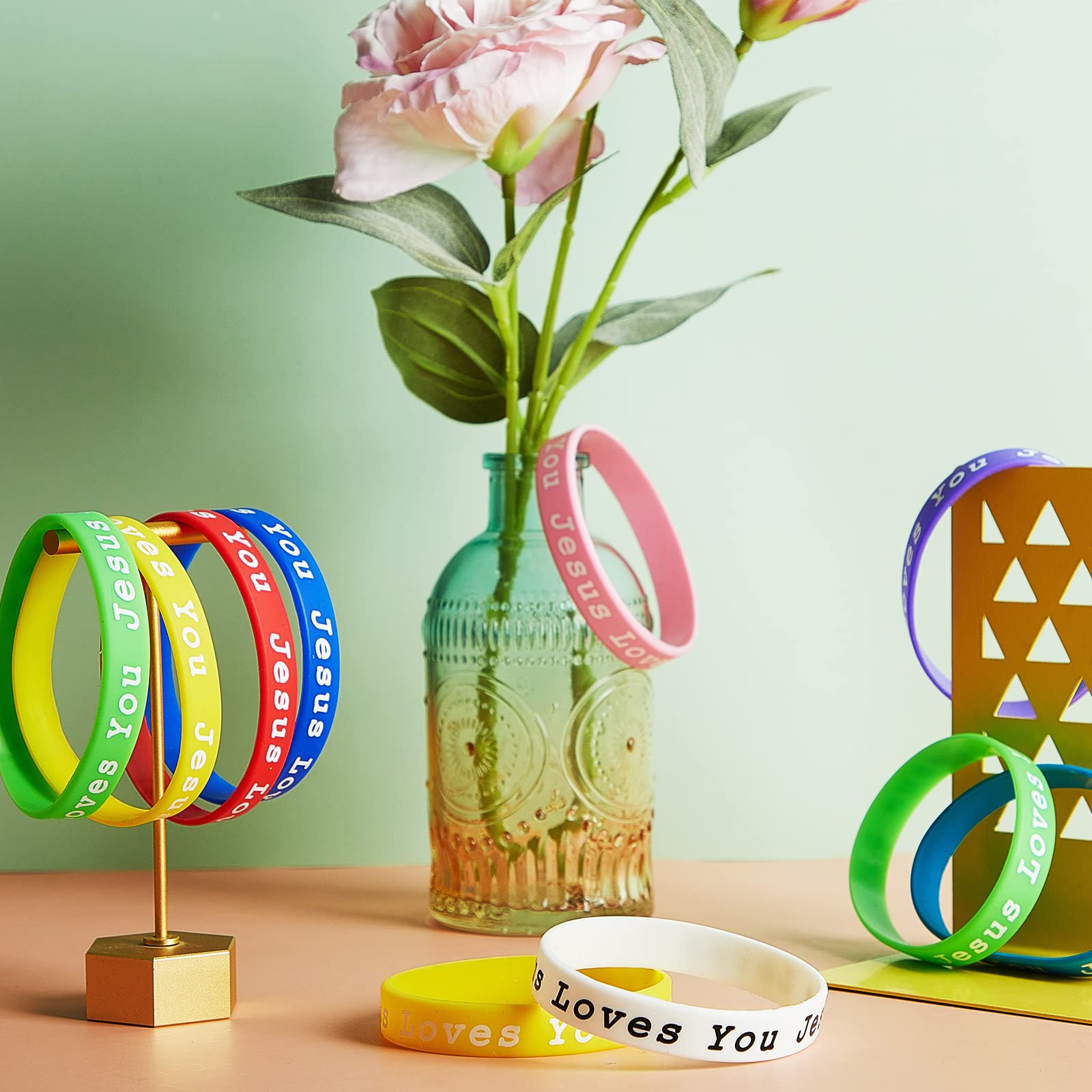 Foto 6 pulgar | Pulseras de Silicona Skylety Jesus Loves You para Niños 30 Piezas - Venta Internacional