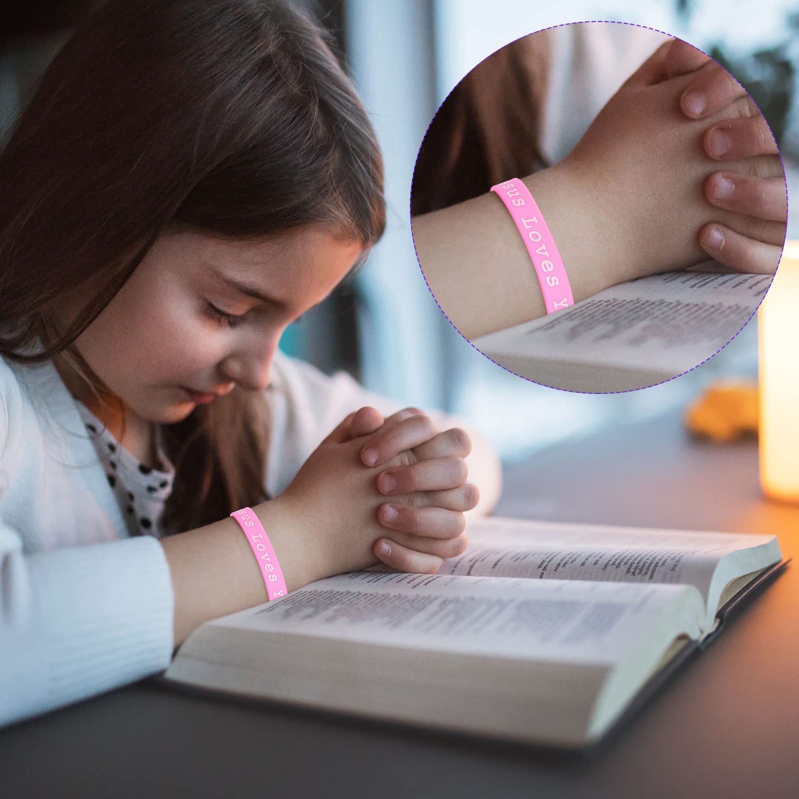 Foto 7 pulgar | Pulseras de Silicona Skylety Jesus Loves You para Niños 30 Piezas - Venta Internacional